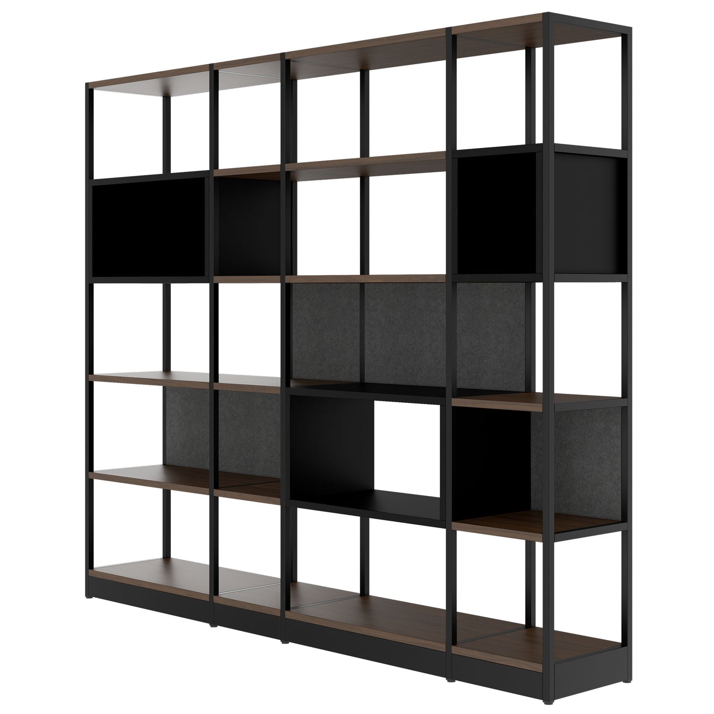 ATELLA shelf cabinet | 5 OH, 2350 x 2015 mm, walnut
