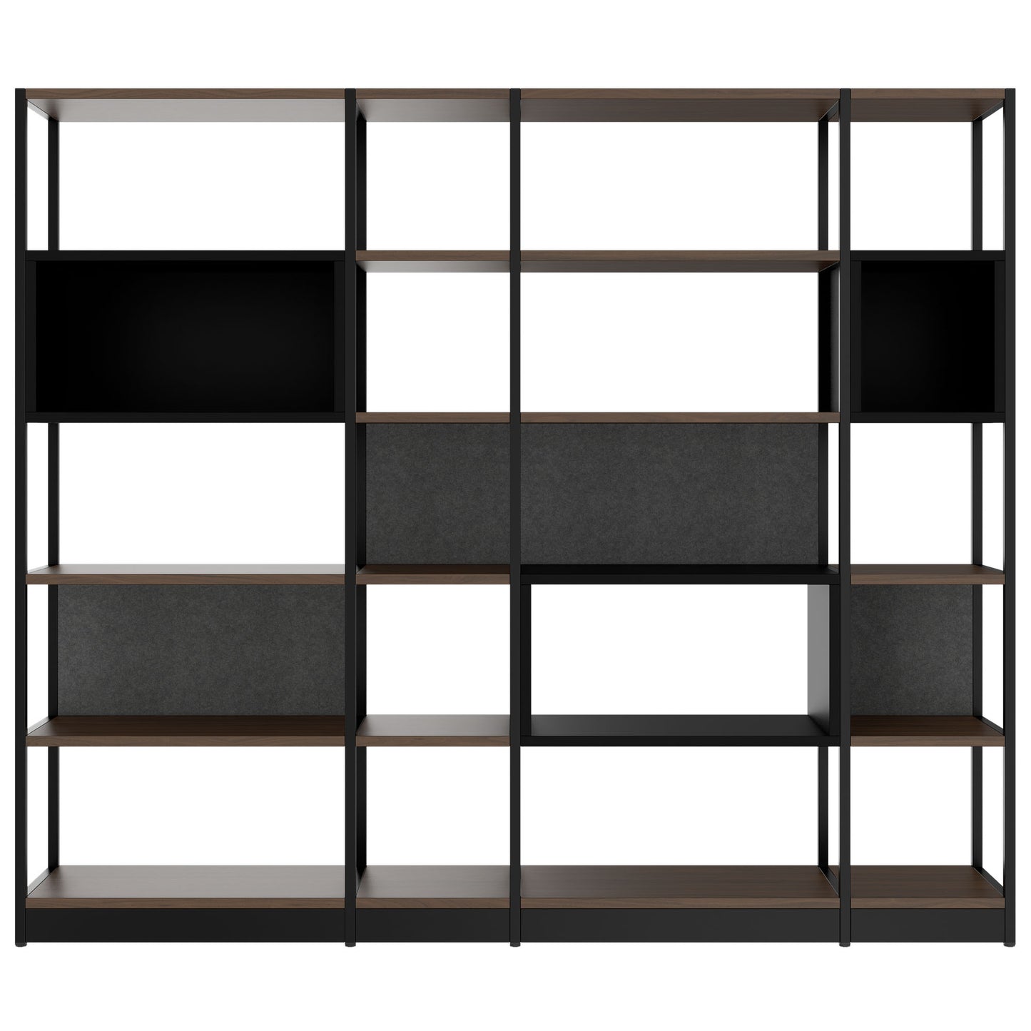 ATELLA shelf cabinet | 5 OH, 2350 x 2015 mm, walnut