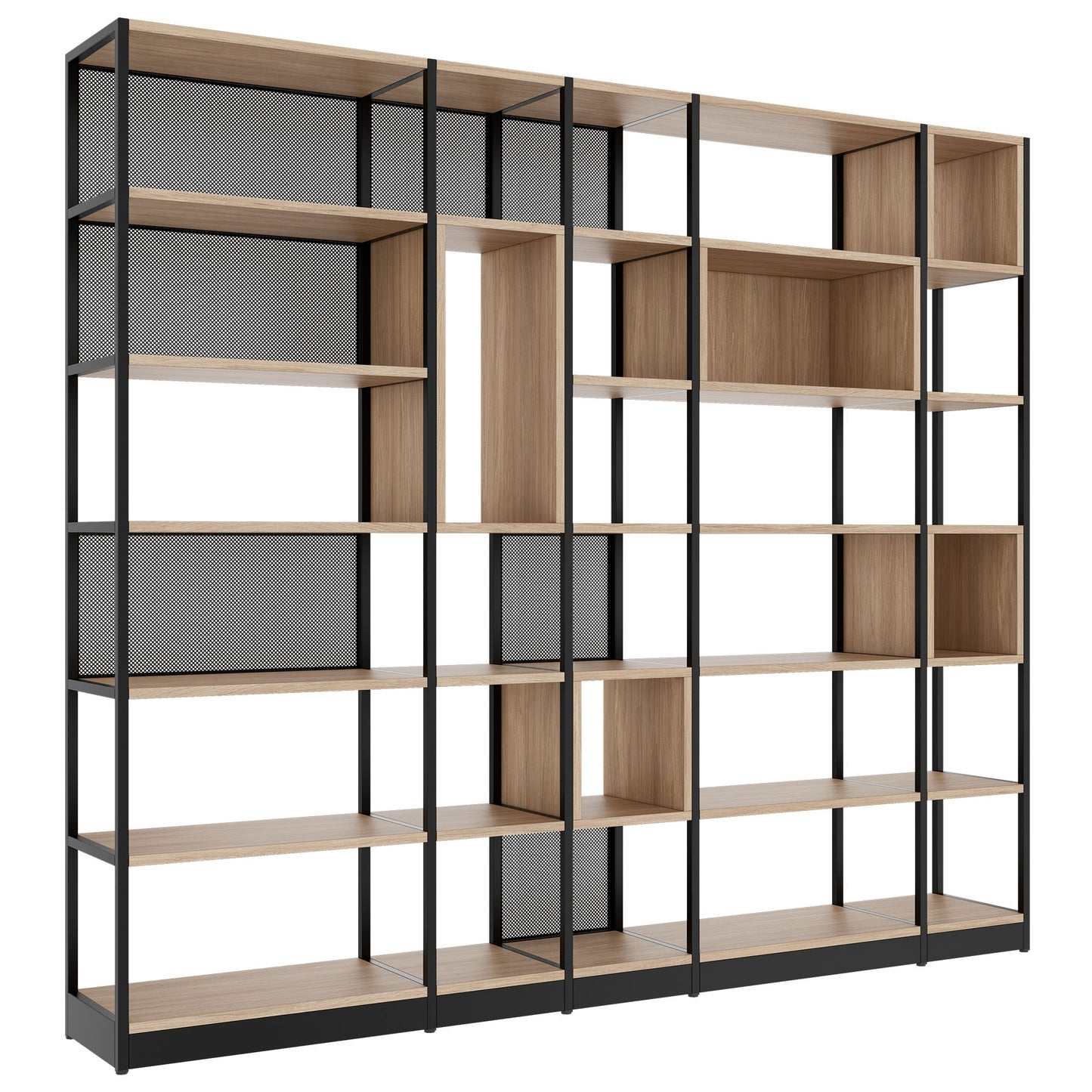 ATELLA shelf cabinet | 6 OH, 2736 x 2395 mm, amber oak