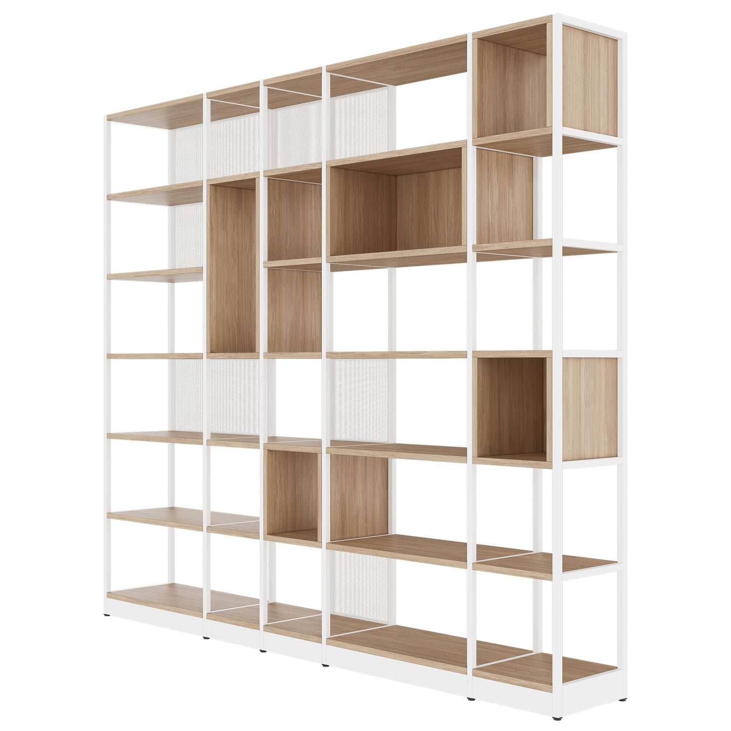 ATELLA shelf cabinet | 6 OH, 2736 x 2395 mm, amber oak