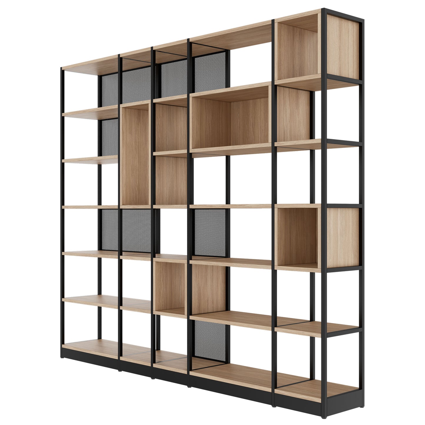 ATELLA shelf cabinet | 6 OH, 2736 x 2395 mm, amber oak
