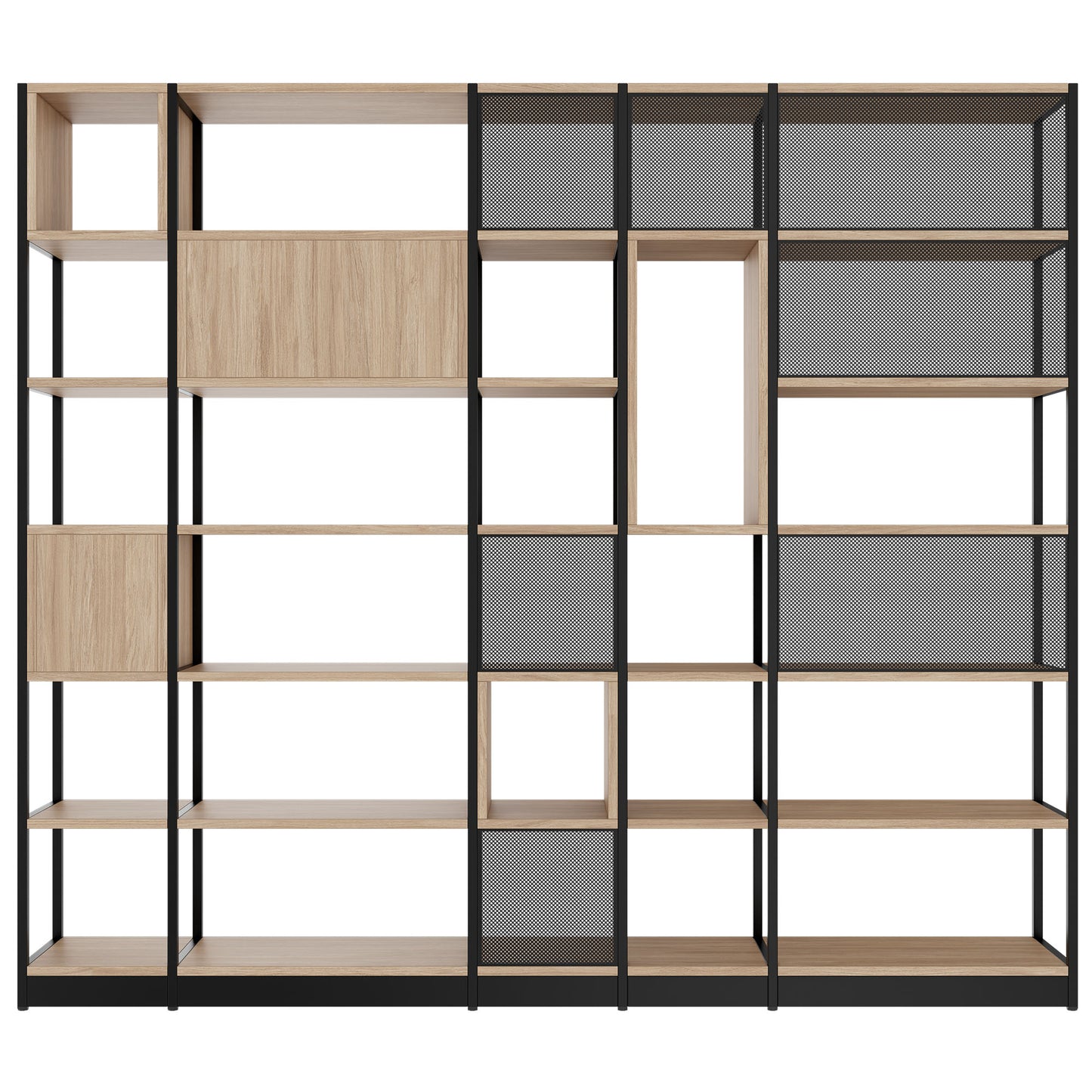 ATELLA shelf cabinet | 6 OH, 2736 x 2395 mm, amber oak