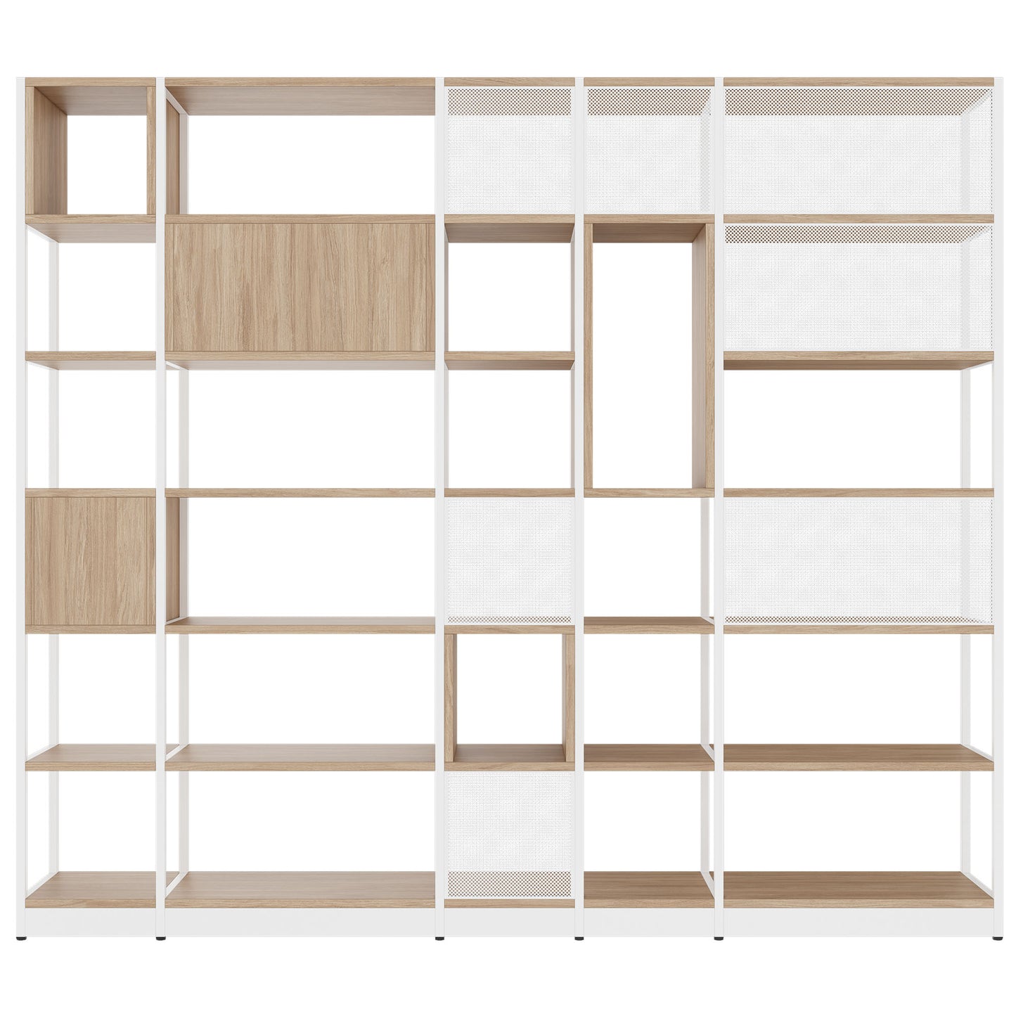 ATELLA shelf cabinet | 6 OH, 2736 x 2395 mm, amber oak