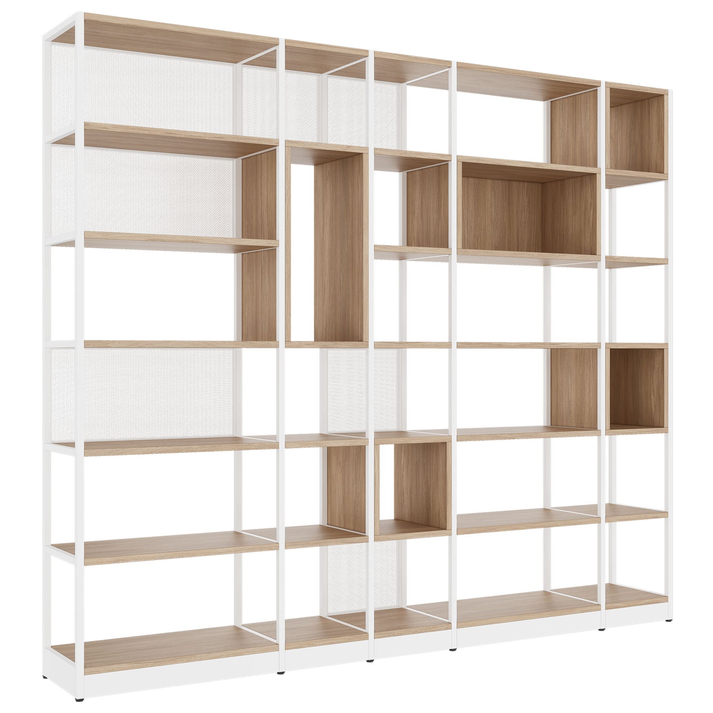ATELLA shelf cabinet | 6 OH, 2736 x 2395 mm, amber oak