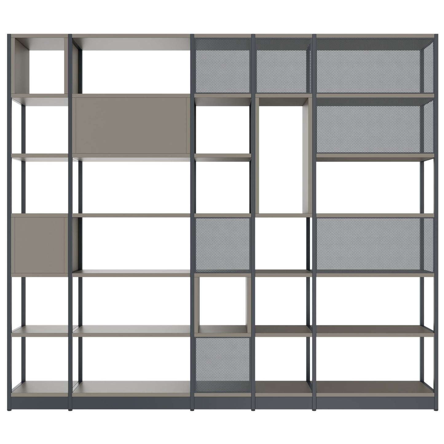 ATELLA Armoire d'étagère | 6 oh, 2736 x 2395 mm, gris cubanite