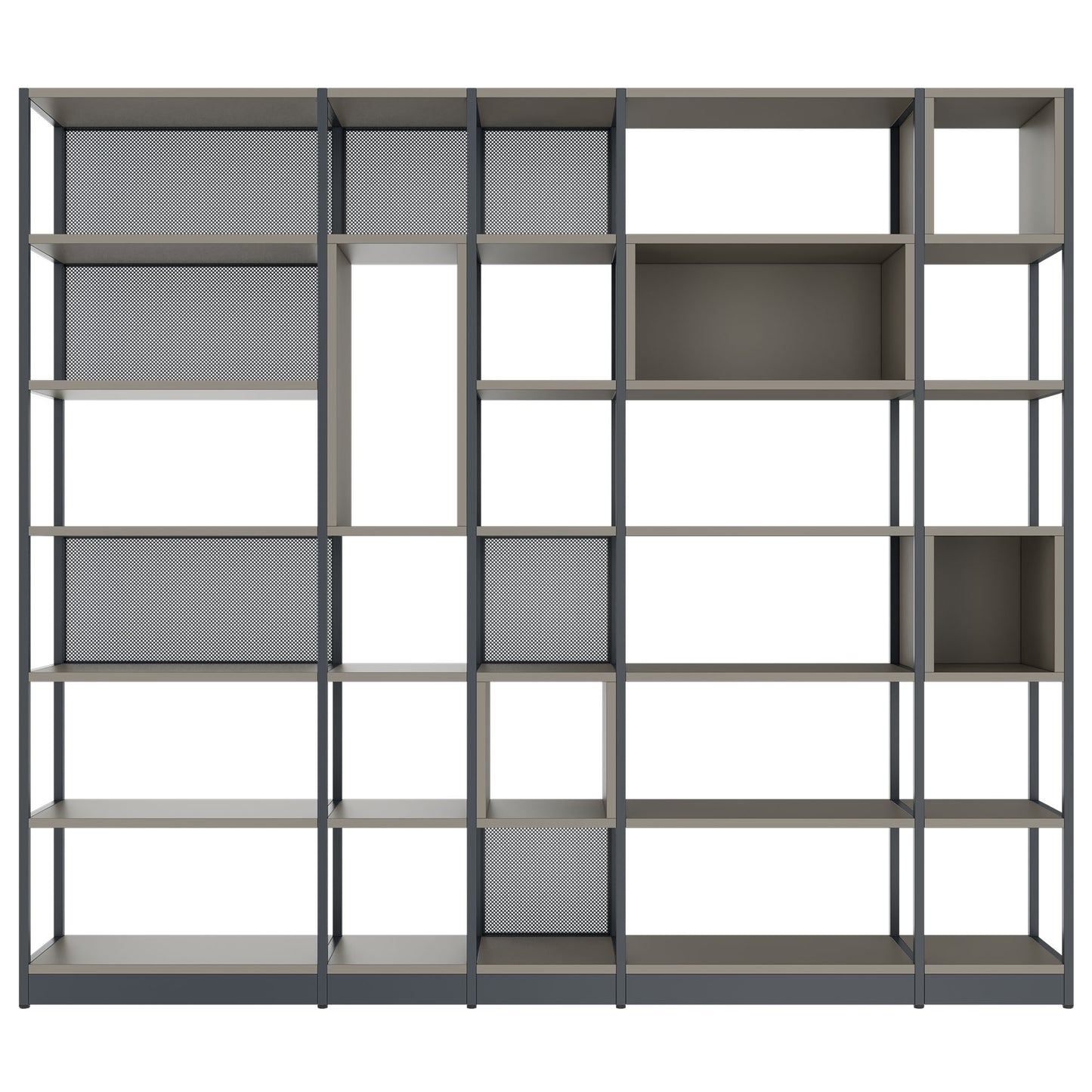 ATELLA Armoire d'étagère | 6 oh, 2736 x 2395 mm, gris cubanite