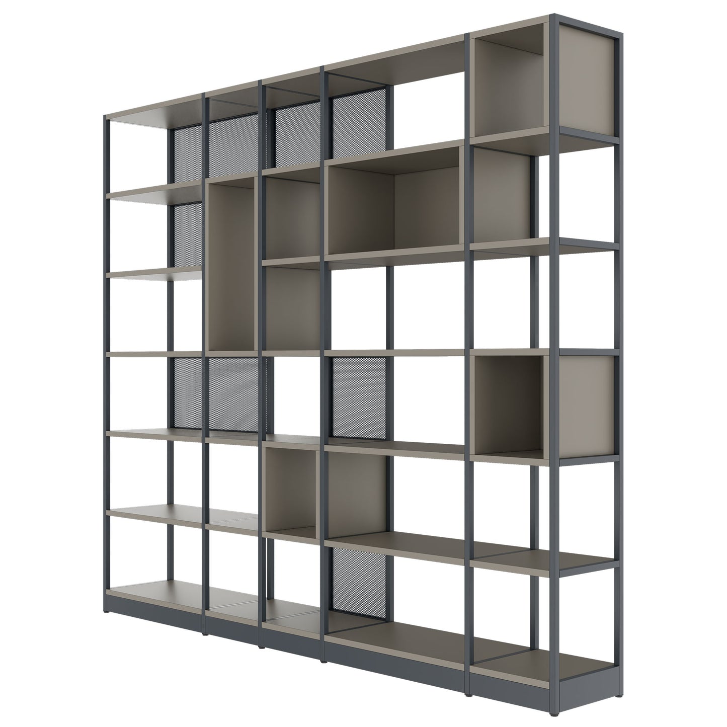 ATELLA Armoire d'étagère | 6 oh, 2736 x 2395 mm, gris cubanite