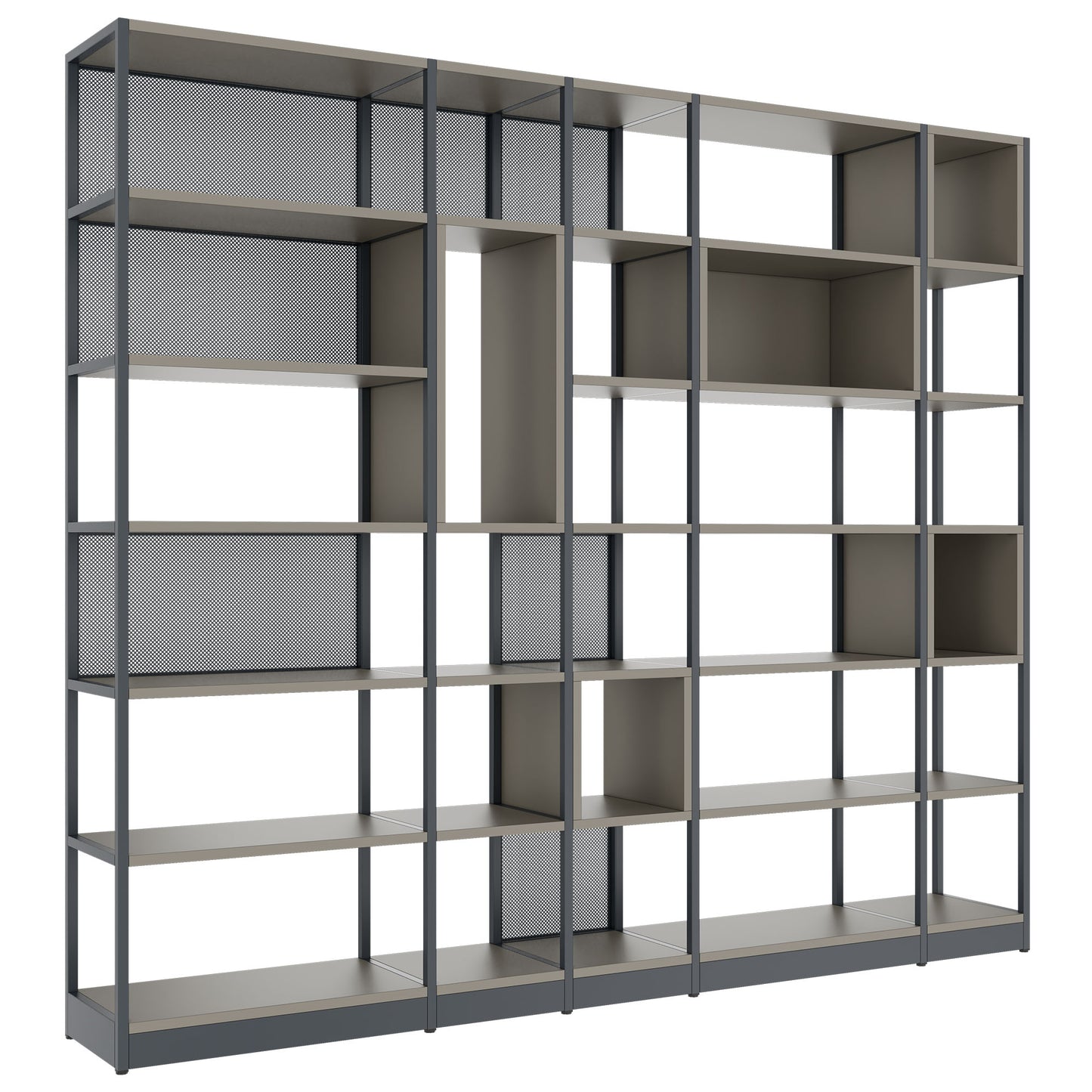 ATELLA Armoire d'étagère | 6 oh, 2736 x 2395 mm, gris cubanite