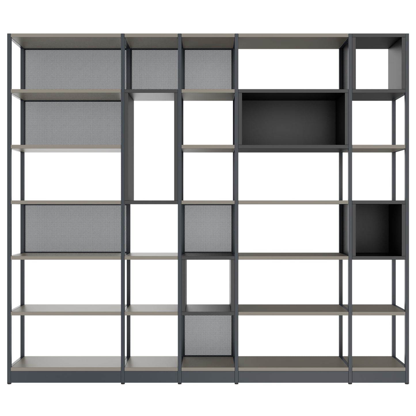 ATELLA Armoire d'étagère | 6 oh, 2736 x 2395 mm, gris cubanite