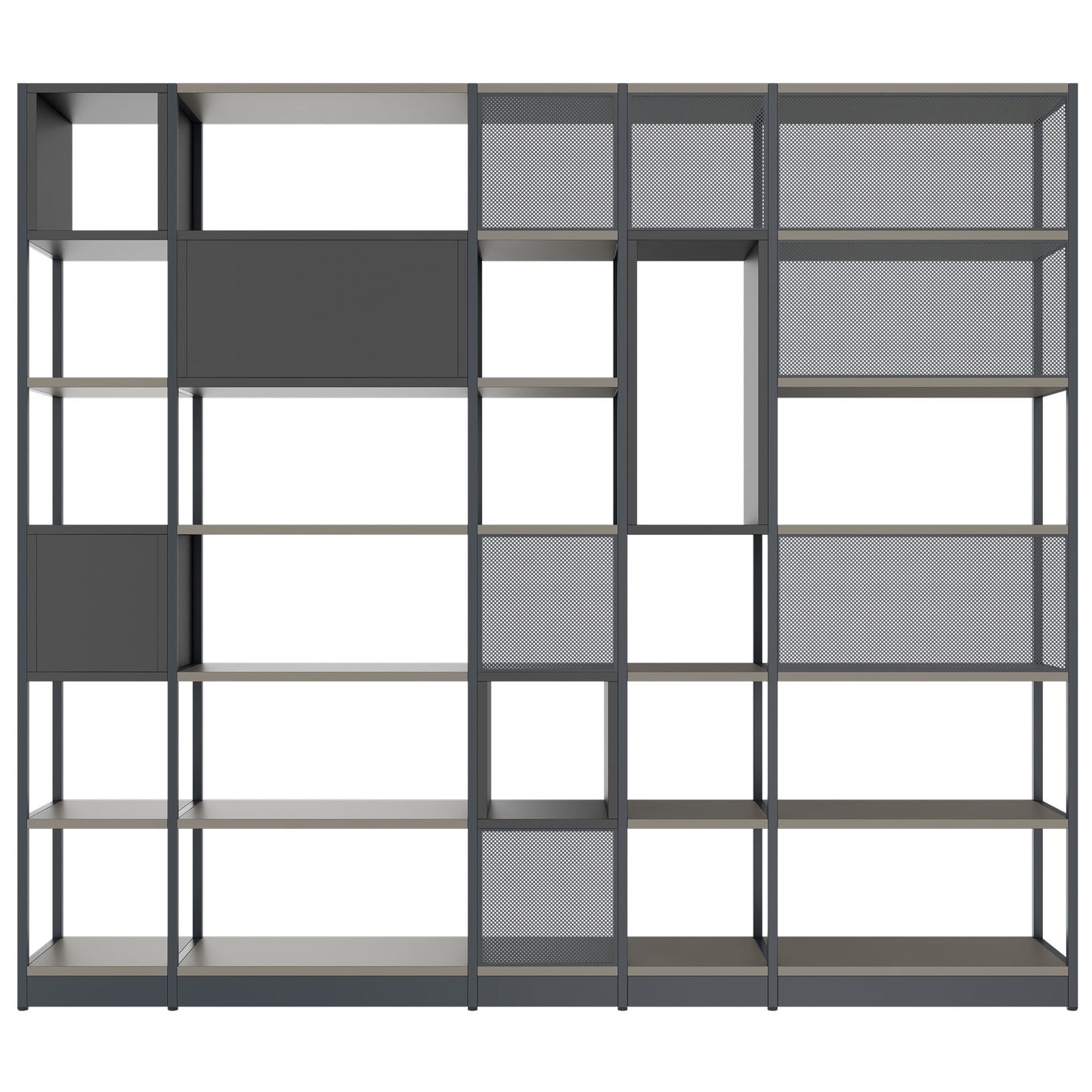 ATELLA Armoire d'étagère | 6 oh, 2736 x 2395 mm, gris cubanite