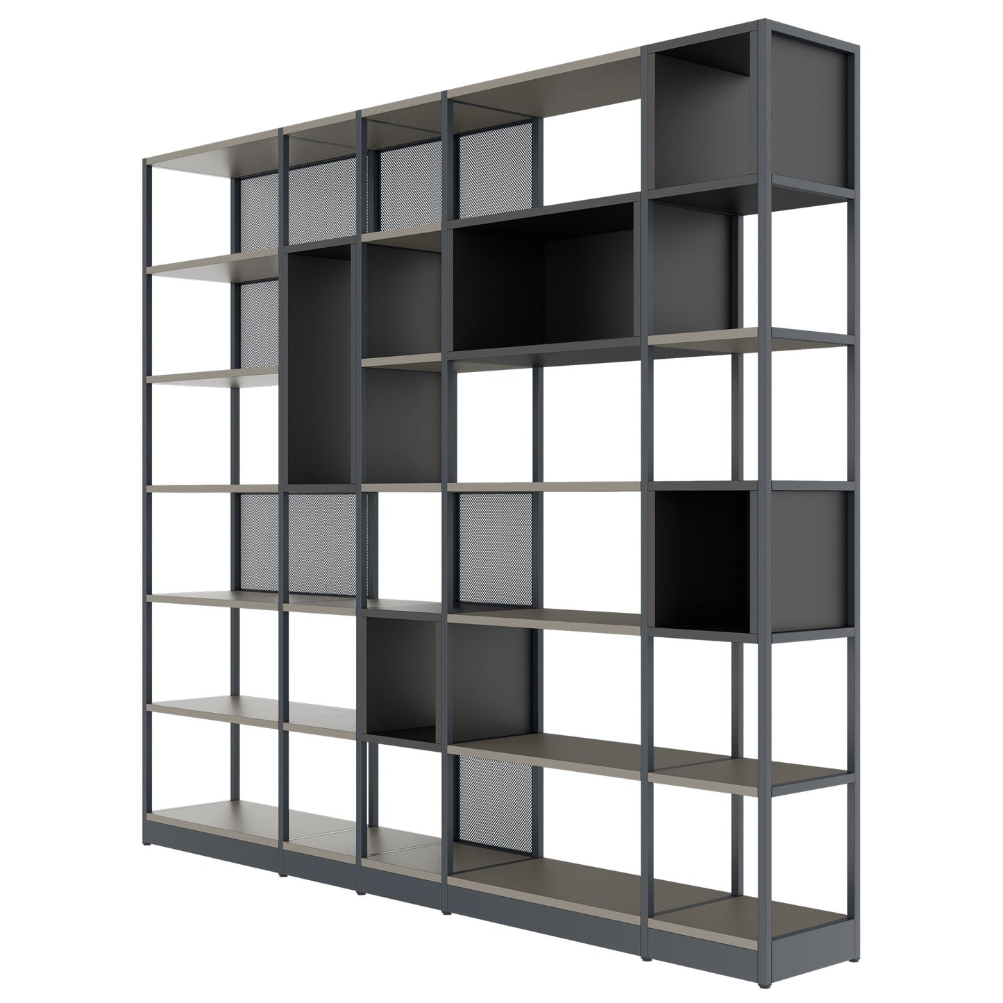 ATELLA Armoire d'étagère | 6 oh, 2736 x 2395 mm, gris cubanite
