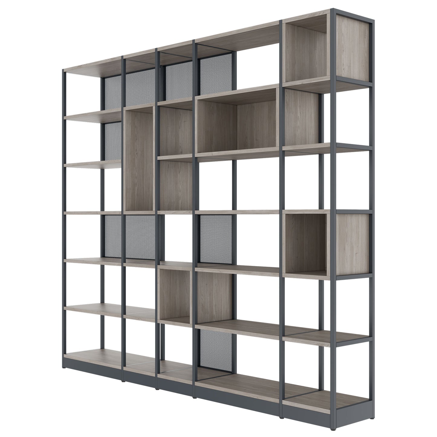 ATELLA Armoire d'étagère | 6 oh, 2736 x 2395 mm, North Oak Gray