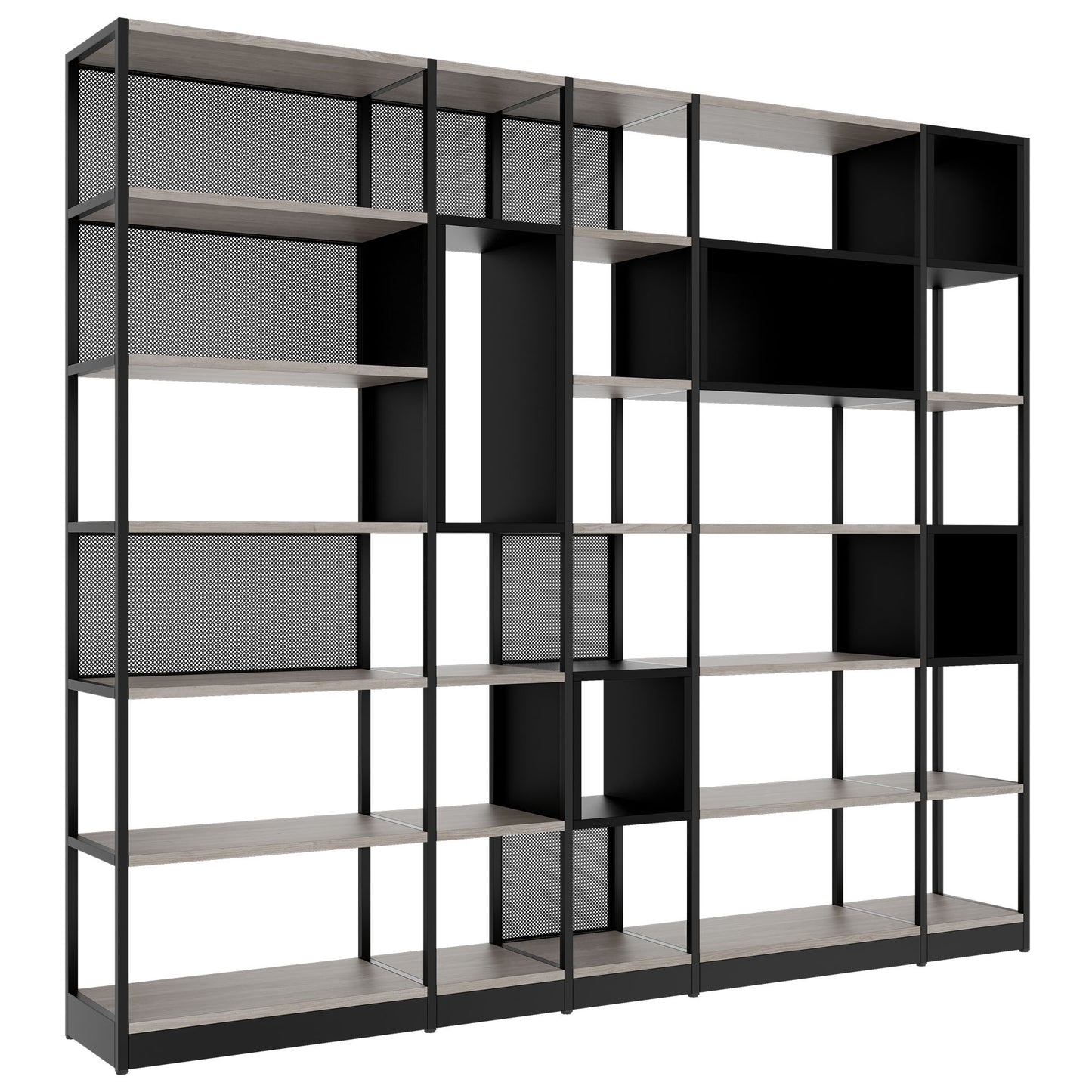 ATELLA Armoire d'étagère | 6 oh, 2736 x 2395 mm, North Oak Gray