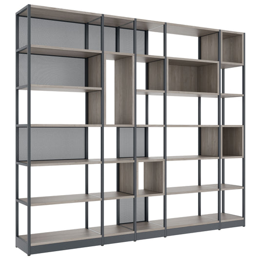 ATELLA Cabinet scaffale | 6 OH, 2736 x 2395 mm, North Oak Grey