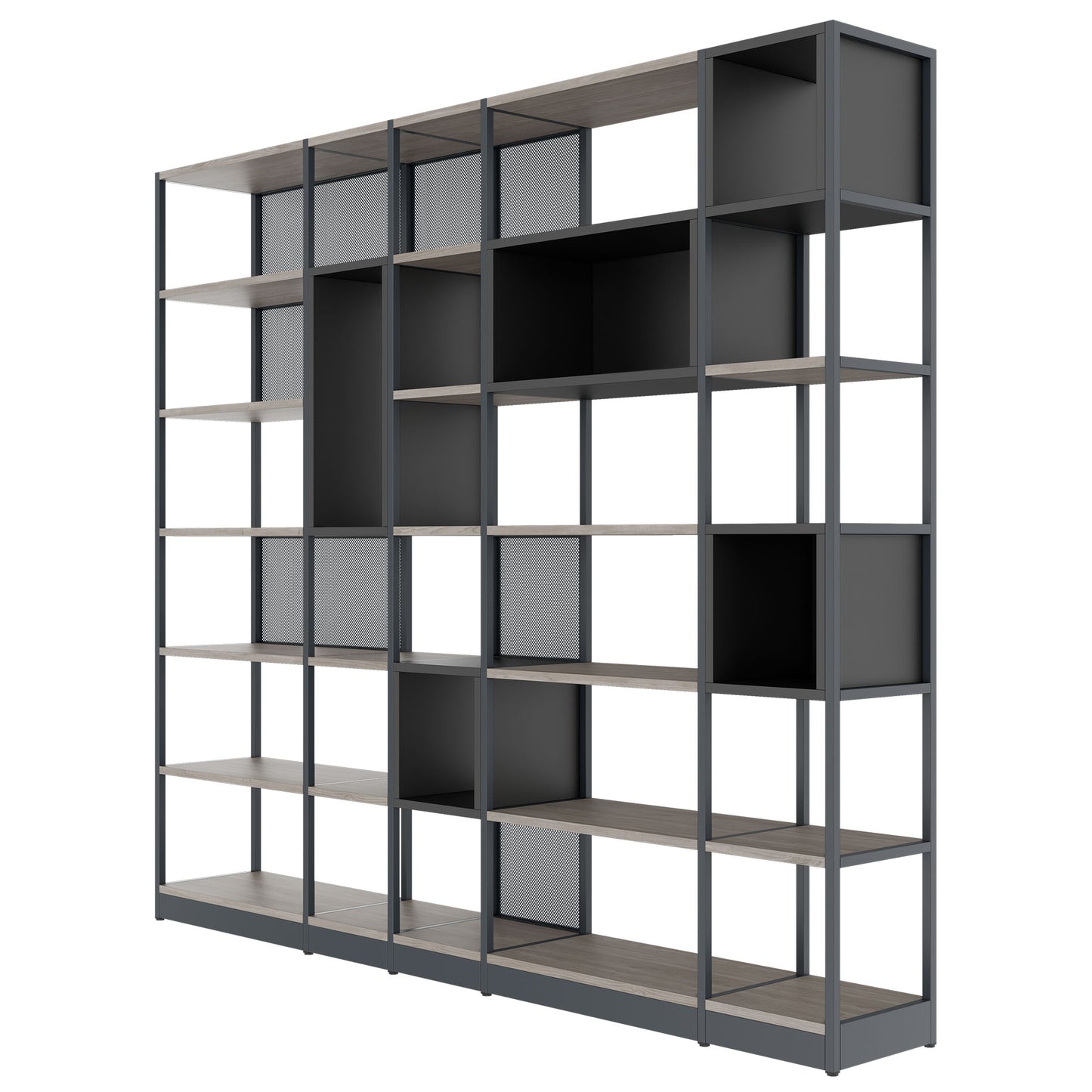 ATELLA Armoire d'étagère | 6 oh, 2736 x 2395 mm, North Oak Gray