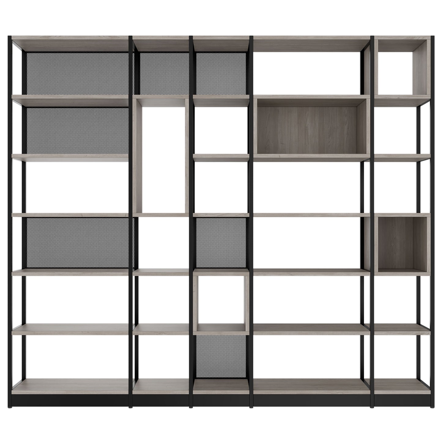 ATELLA Armoire d'étagère | 6 oh, 2736 x 2395 mm, North Oak Gray