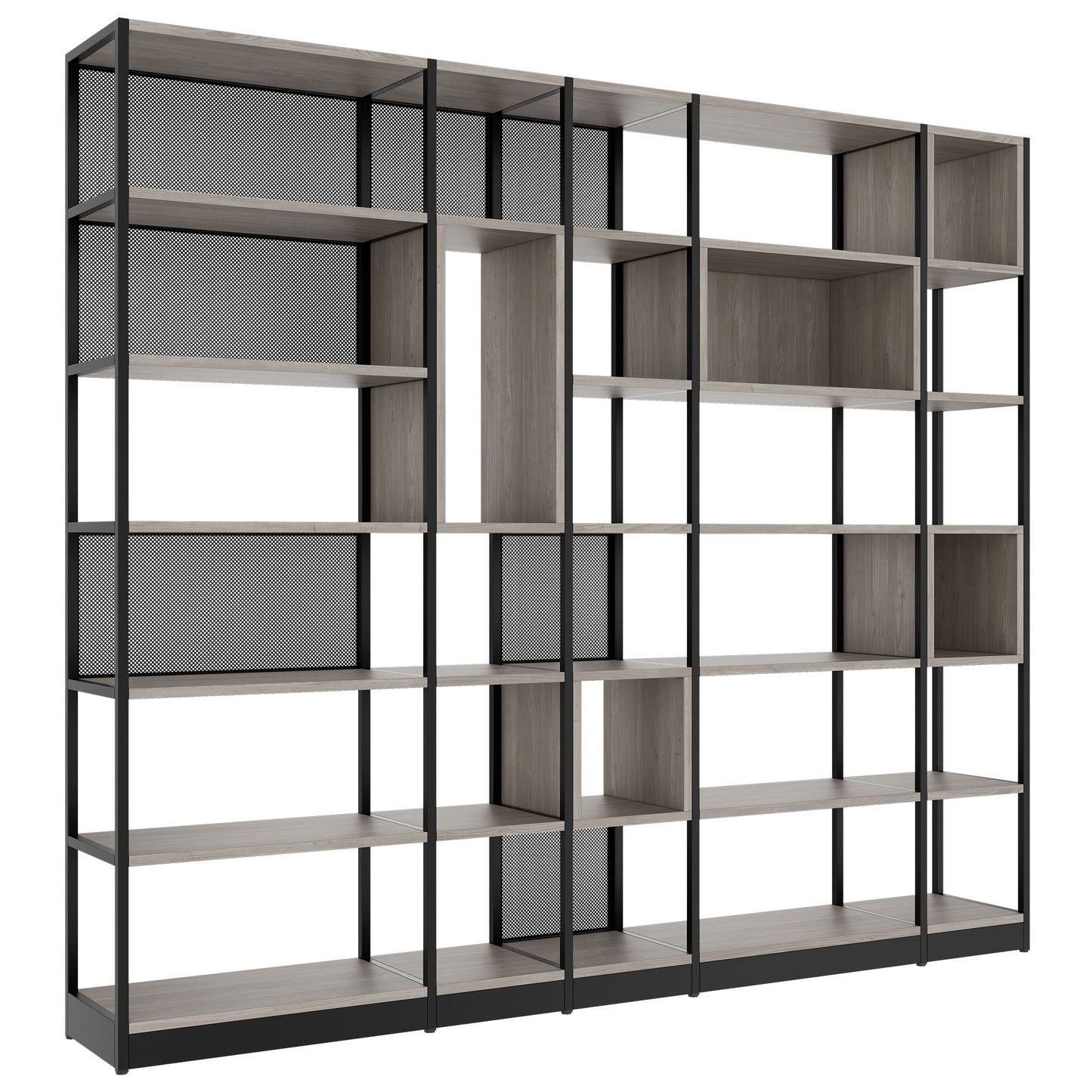ATELLA Armoire d'étagère | 6 oh, 2736 x 2395 mm, North Oak Gray
