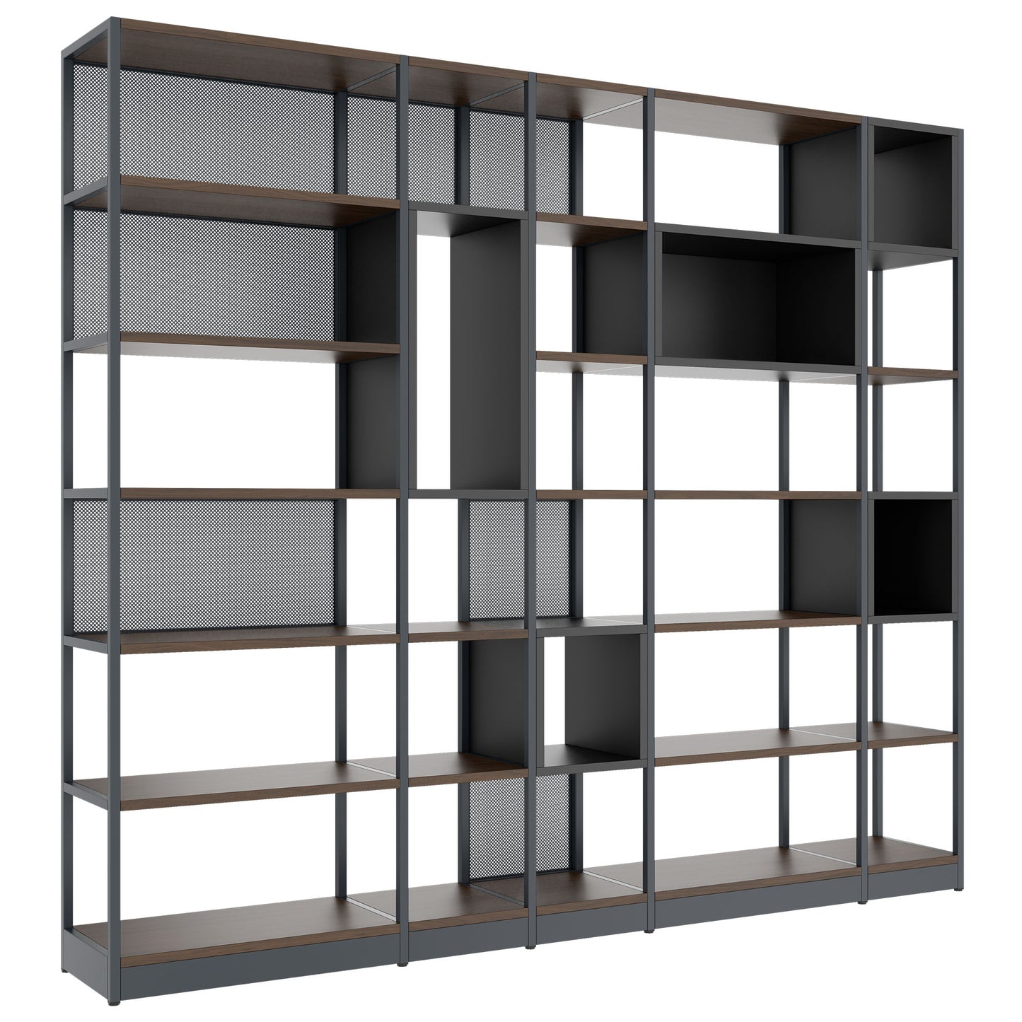 ATELLA Armoire d'étagère | 6 oh, 2736 x 2395 mm, noix