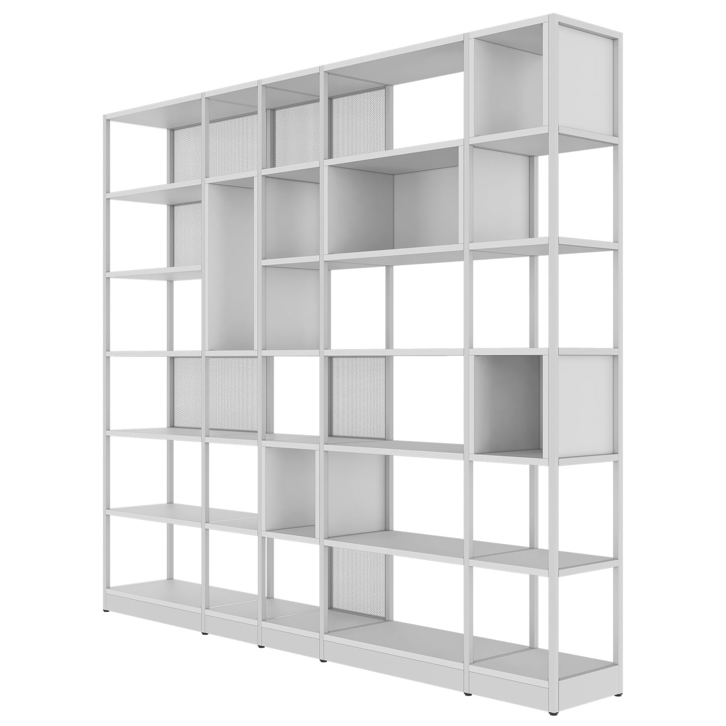 ATELLA Armoire d'étagère | 6 oh, 2736 x 2395 mm, gris perlé