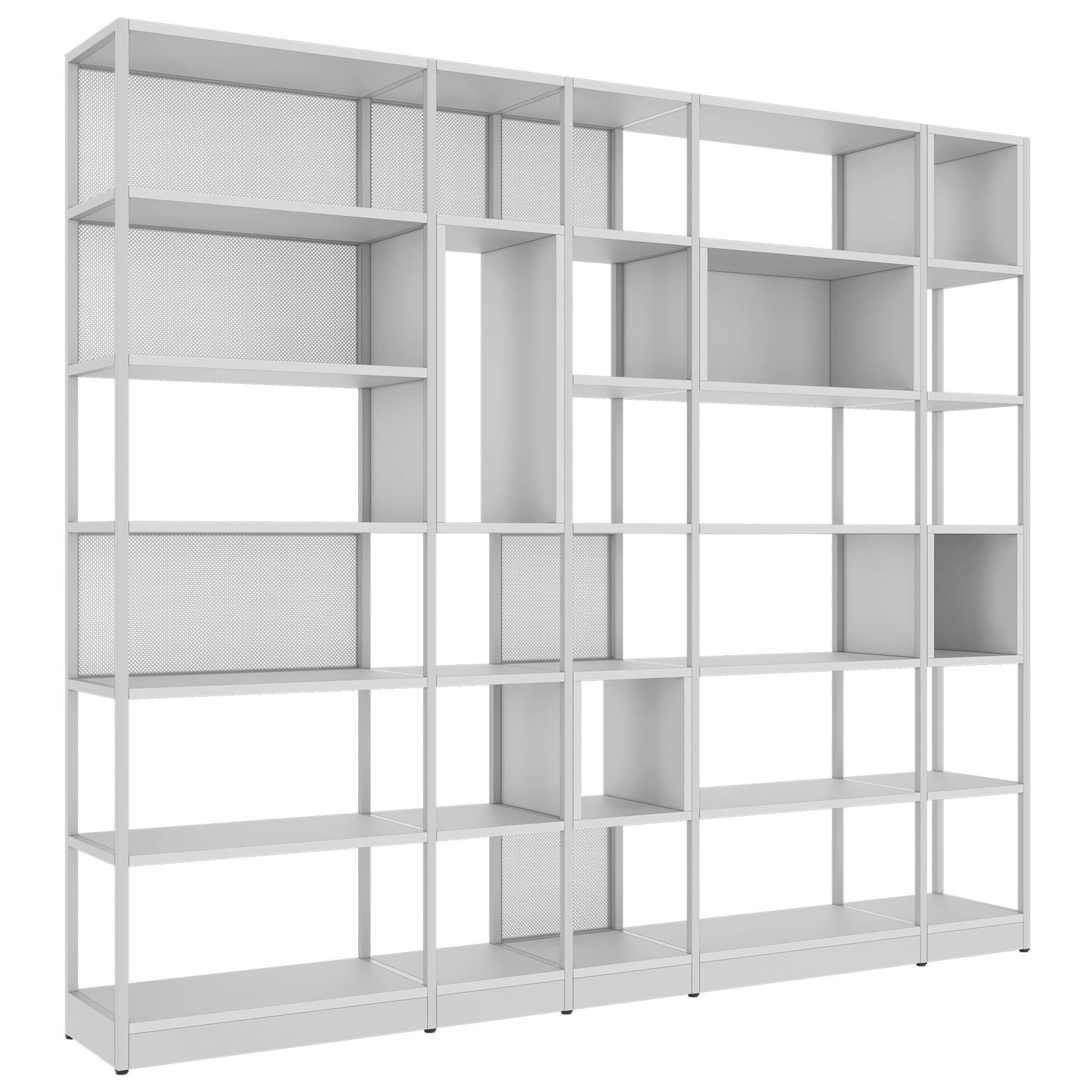 ATELLA Armoire d'étagère | 6 oh, 2736 x 2395 mm, gris perlé
