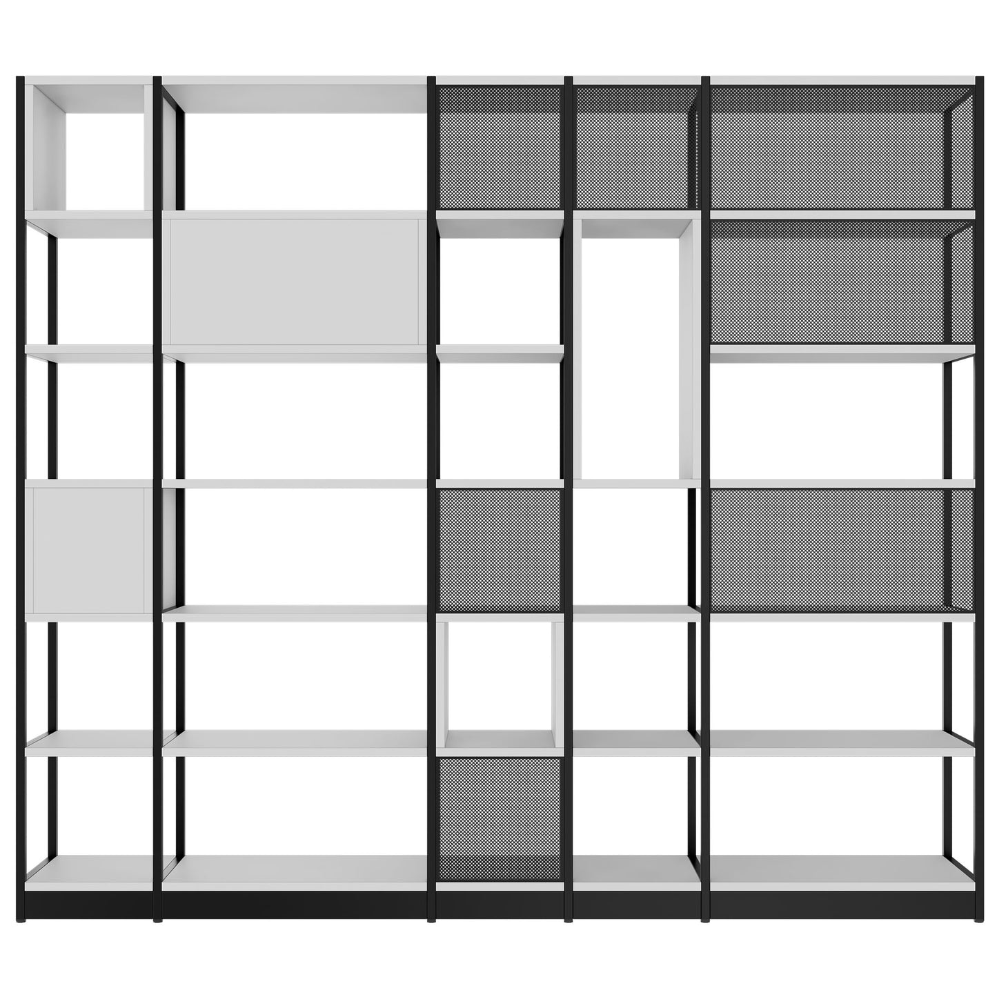 ATELLA Armoire d'étagère | 6 oh, 2736 x 2395 mm, gris perlé