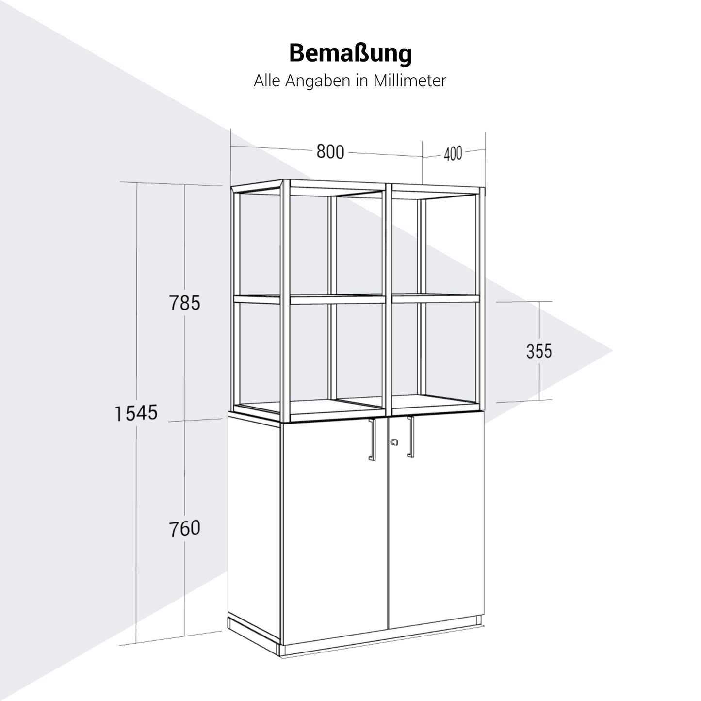CHOICE Regalschrank | 4 OH, 800 x 1545 mm, Anthrazit