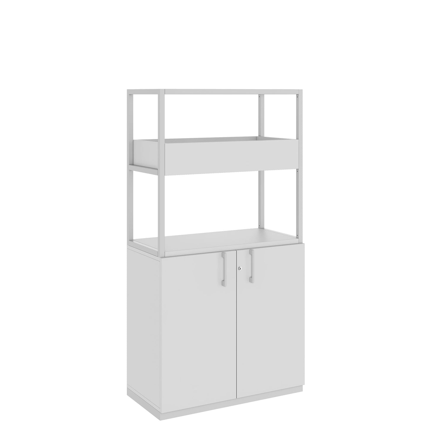 CHOICE Regalschrank | 4 OH, 800 x 1545 mm, Blumenkasten, Perlgrau