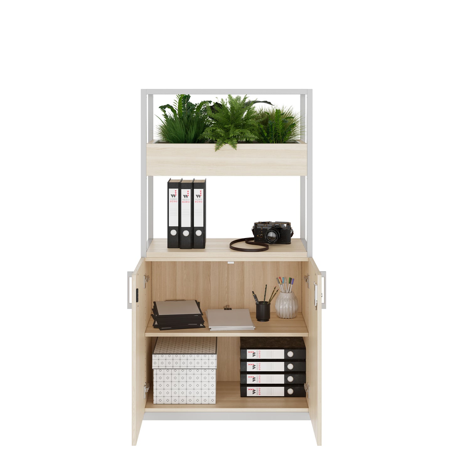 CHOICE Regalschrank | 4 OH, 800 x 1545 mm, Blumenkasten, Sandesche