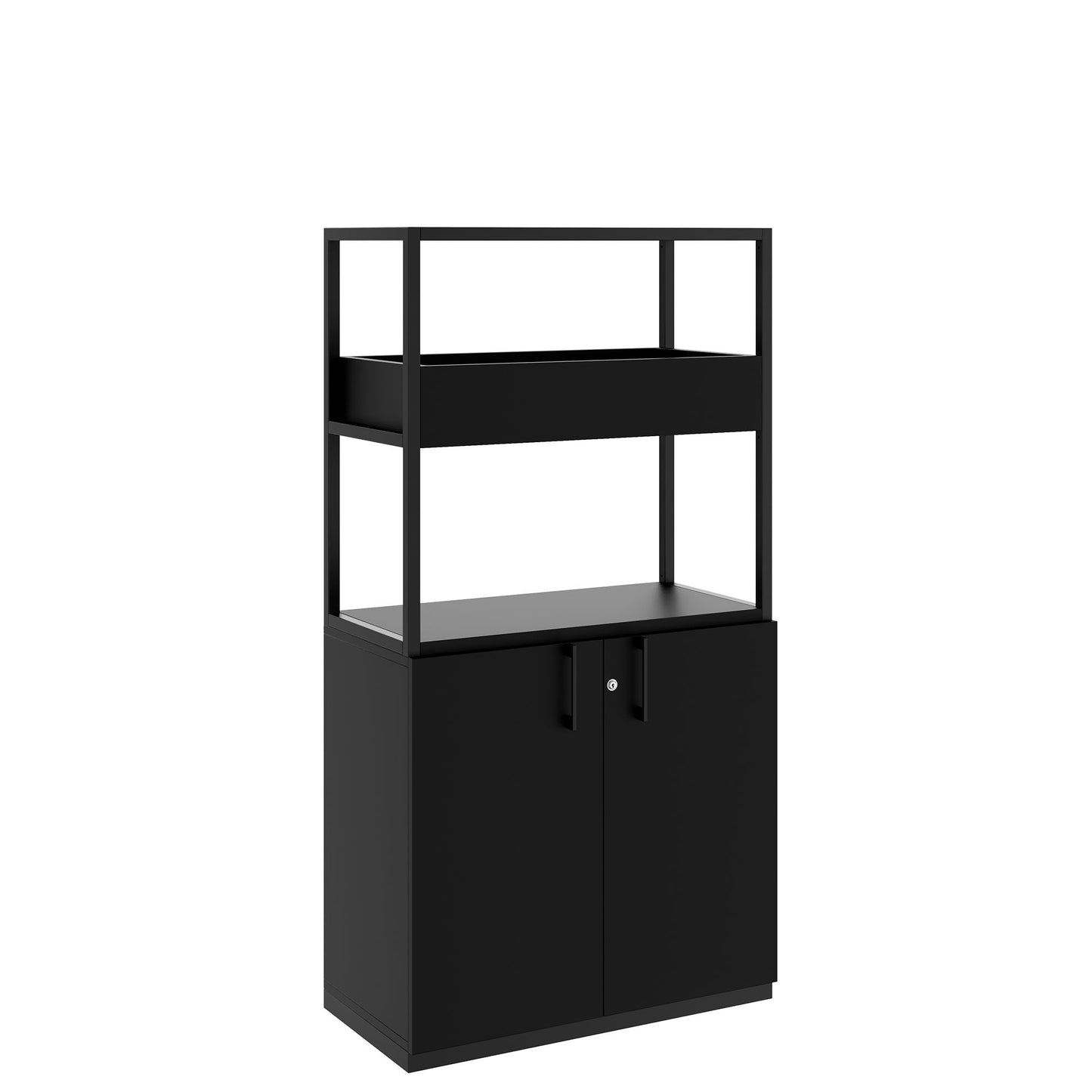 CHOICE Regalschrank | 4 OH, 800 x 1545 mm, Blumenkasten, Schwarz