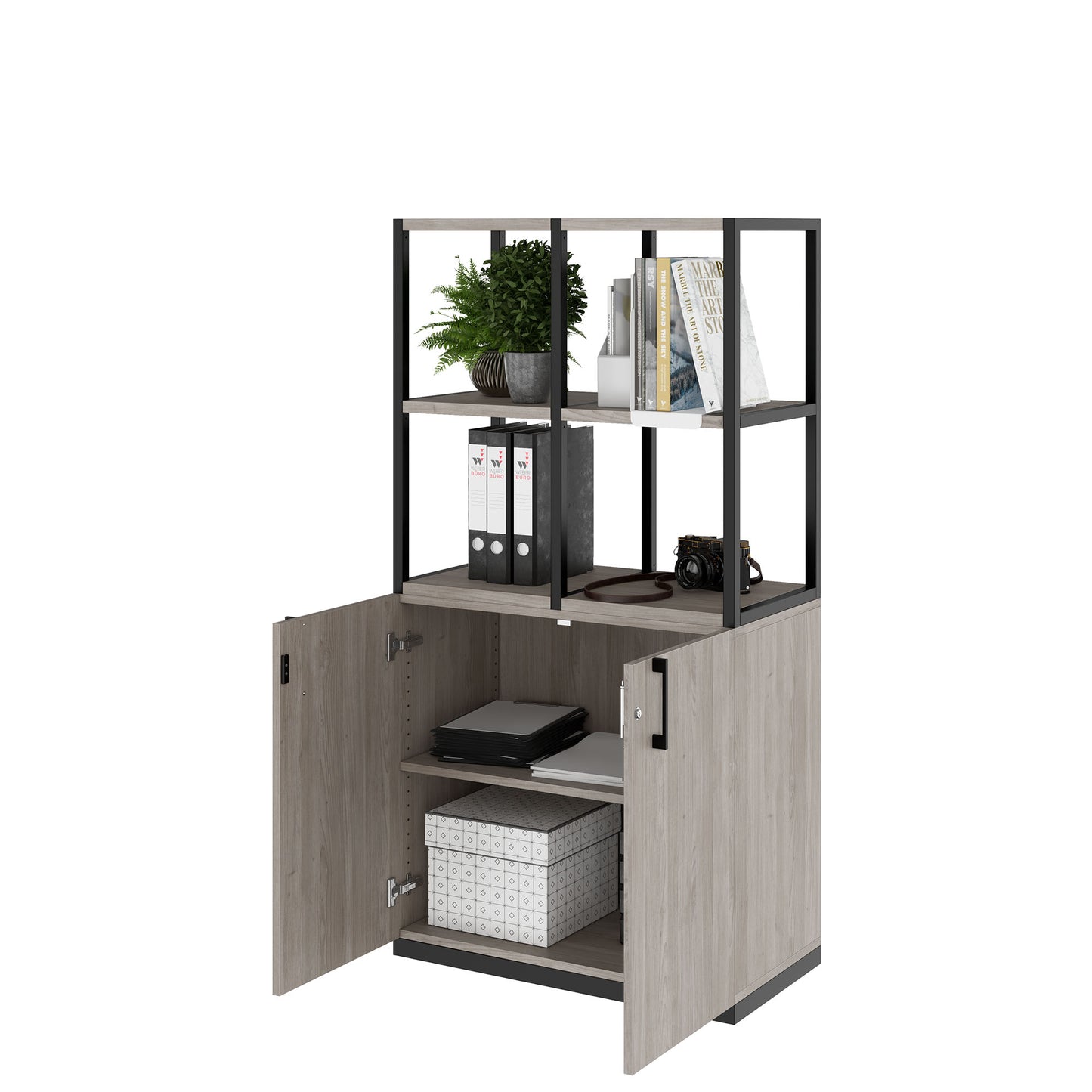 CHOICE Regalschrank | 4 OH, 800 x 1545 mm, Nordeiche grau