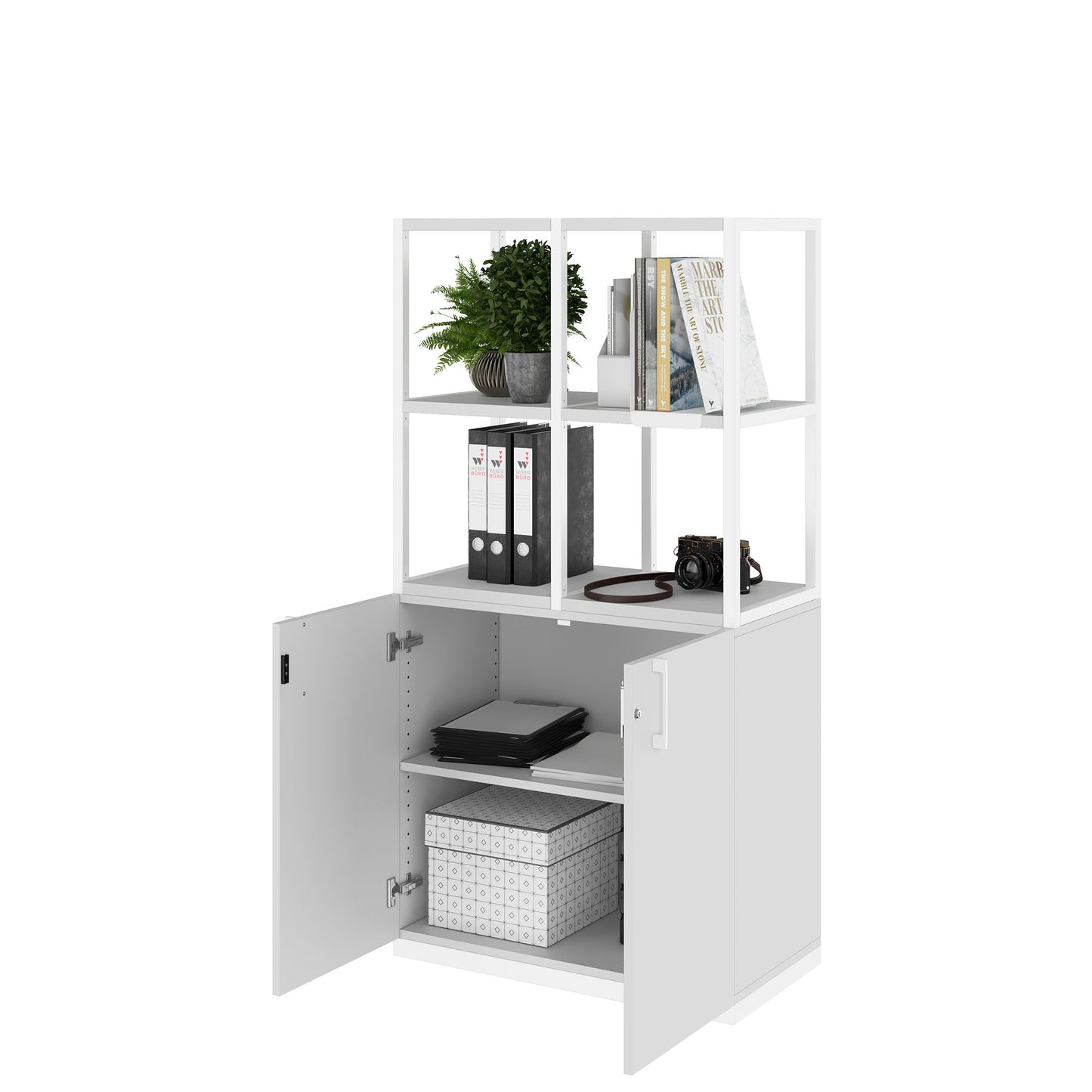 CHOICE shelf cabinet | 4 OH, 800 x 1545 mm, pearl gray