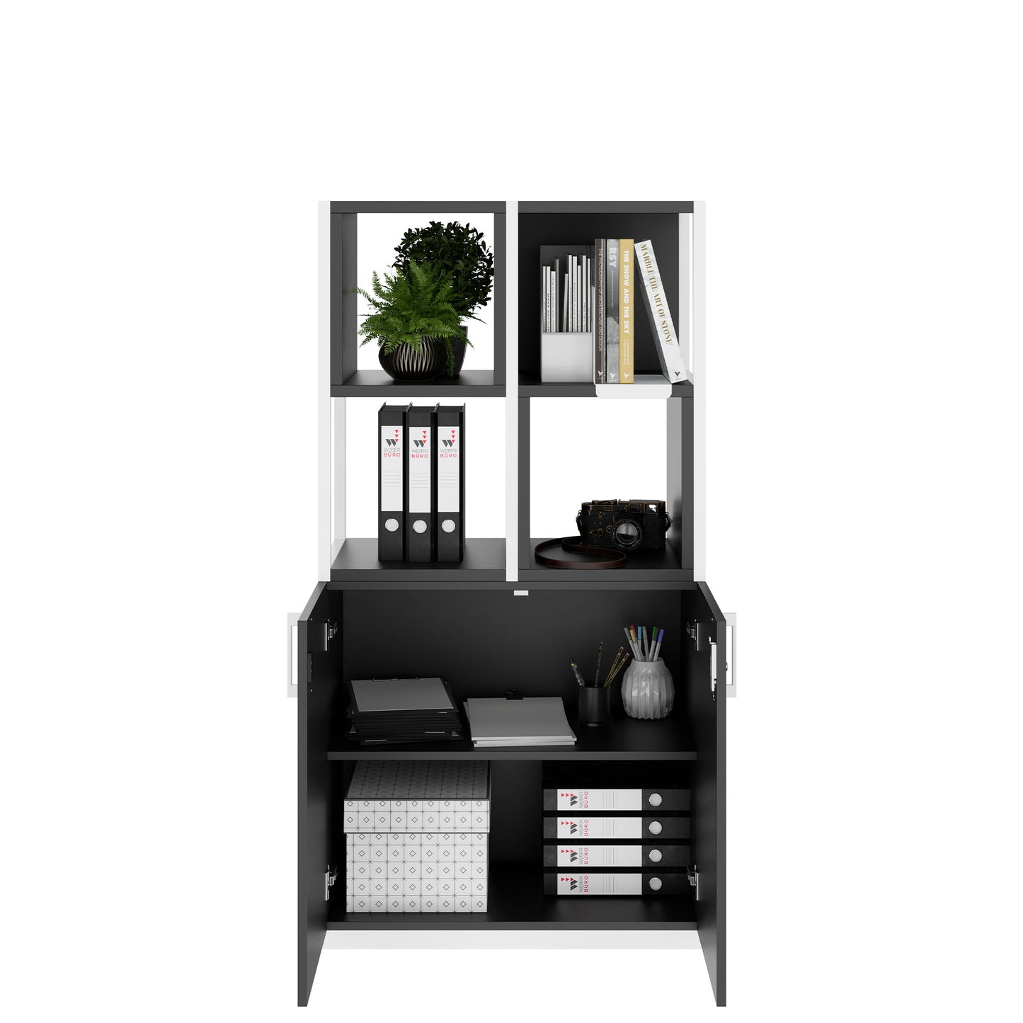 CHOICE Regalschrank | 4 OH, 800 x 1545 mm, Regalkisten, Anthrazit