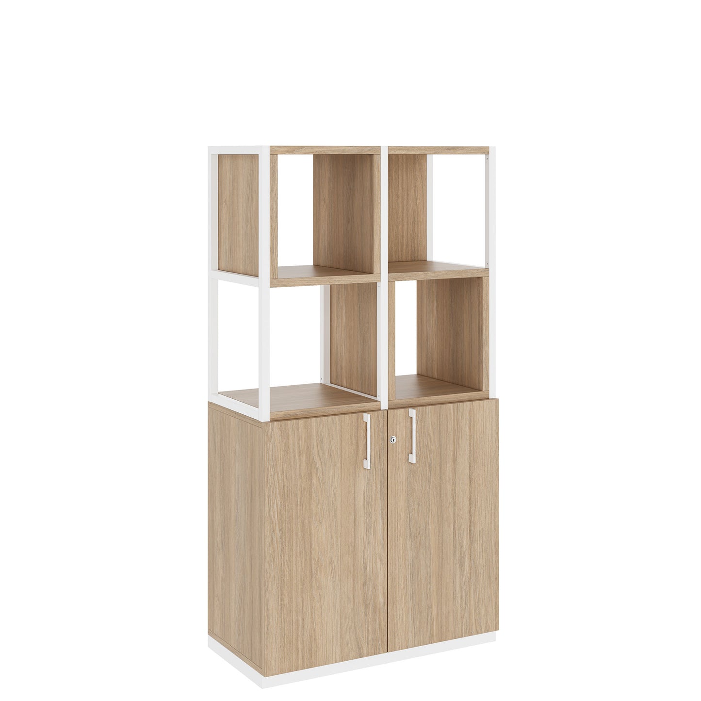 CHOICE shelf cabinet | 4 OH, 800 x 1545 mm, shelf boxes, amber oak