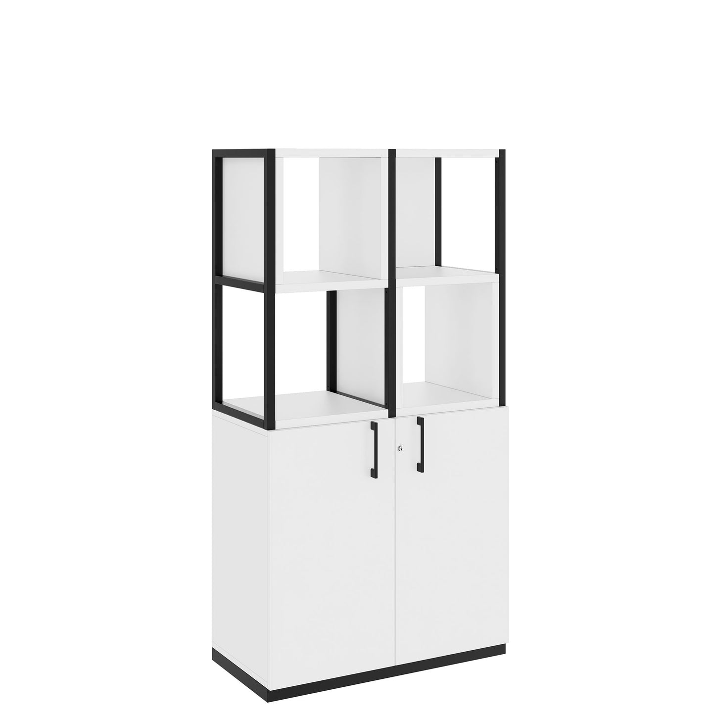 CHOICE Regalschrank | 4 OH, 800 x 1545 mm, Regalkisten, Weiß
