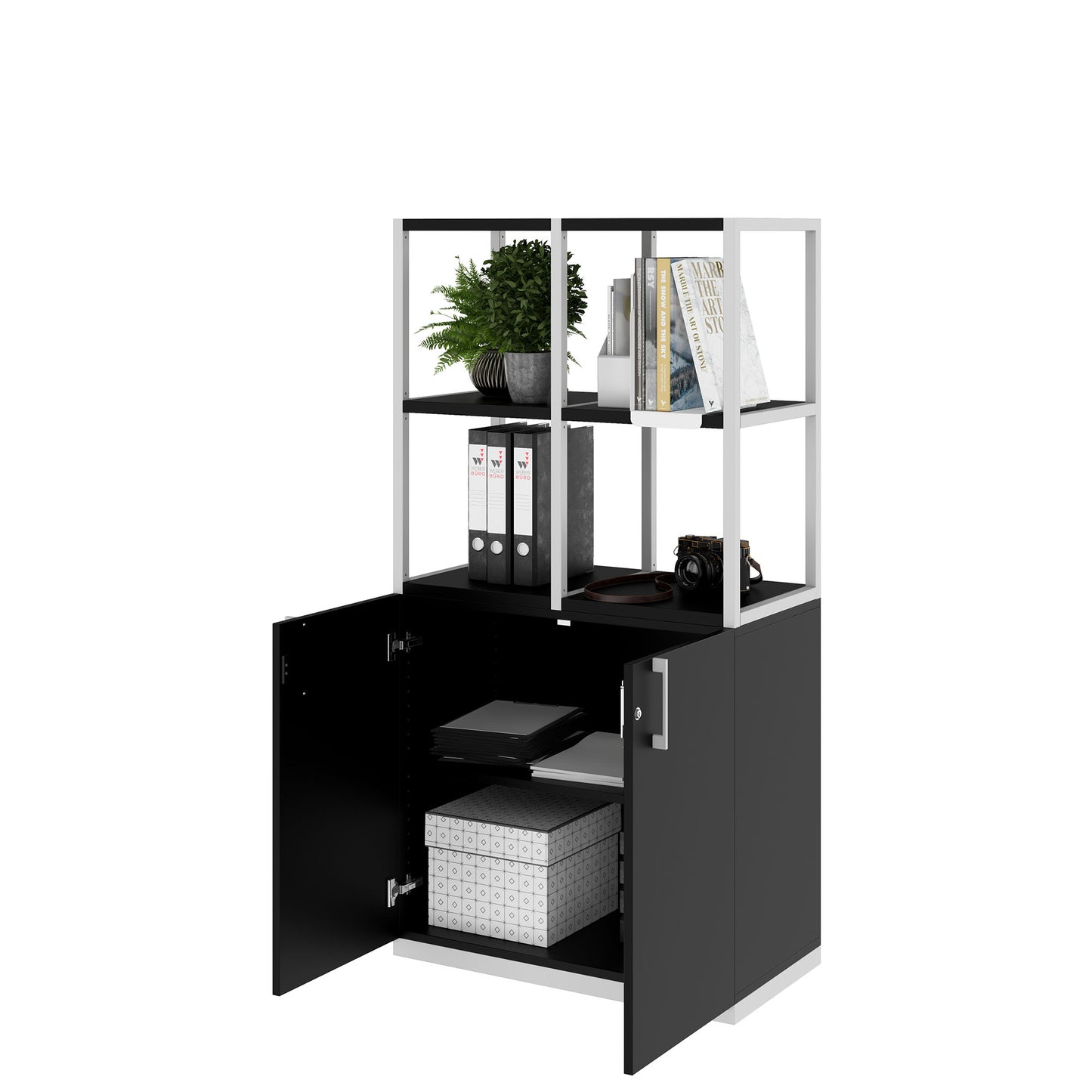 CHOICE shelf cabinet | 4 OH, 800 x 1545 mm, black