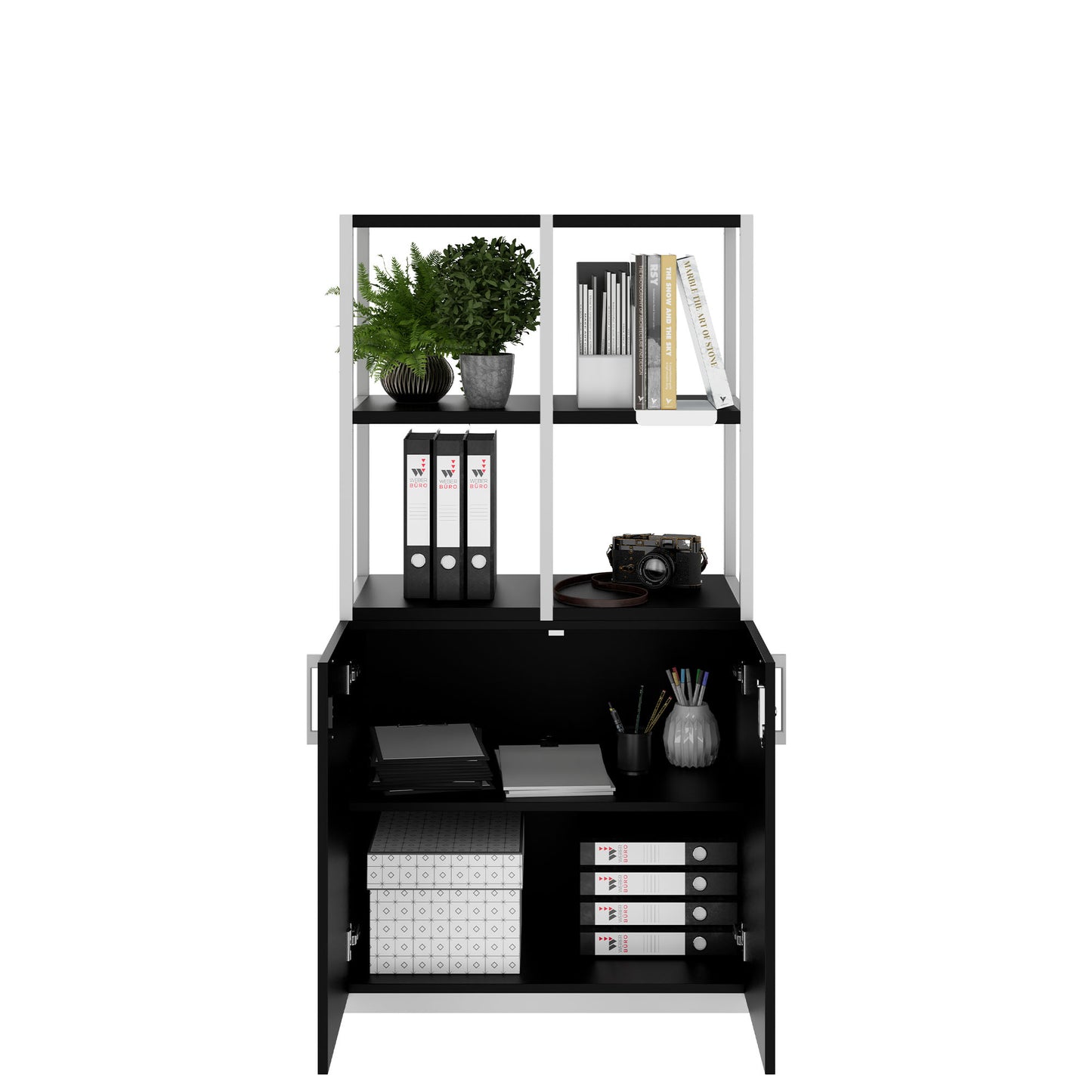 CHOICE shelf cabinet | 4 OH, 800 x 1545 mm, black