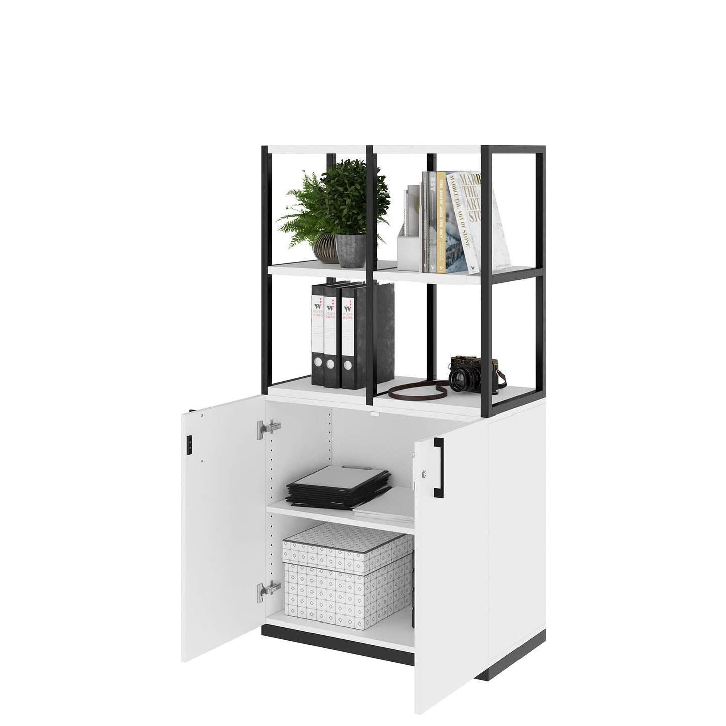 CHOICE Shelf cabinet | 4 Oh, 800 x 1545 mm, white