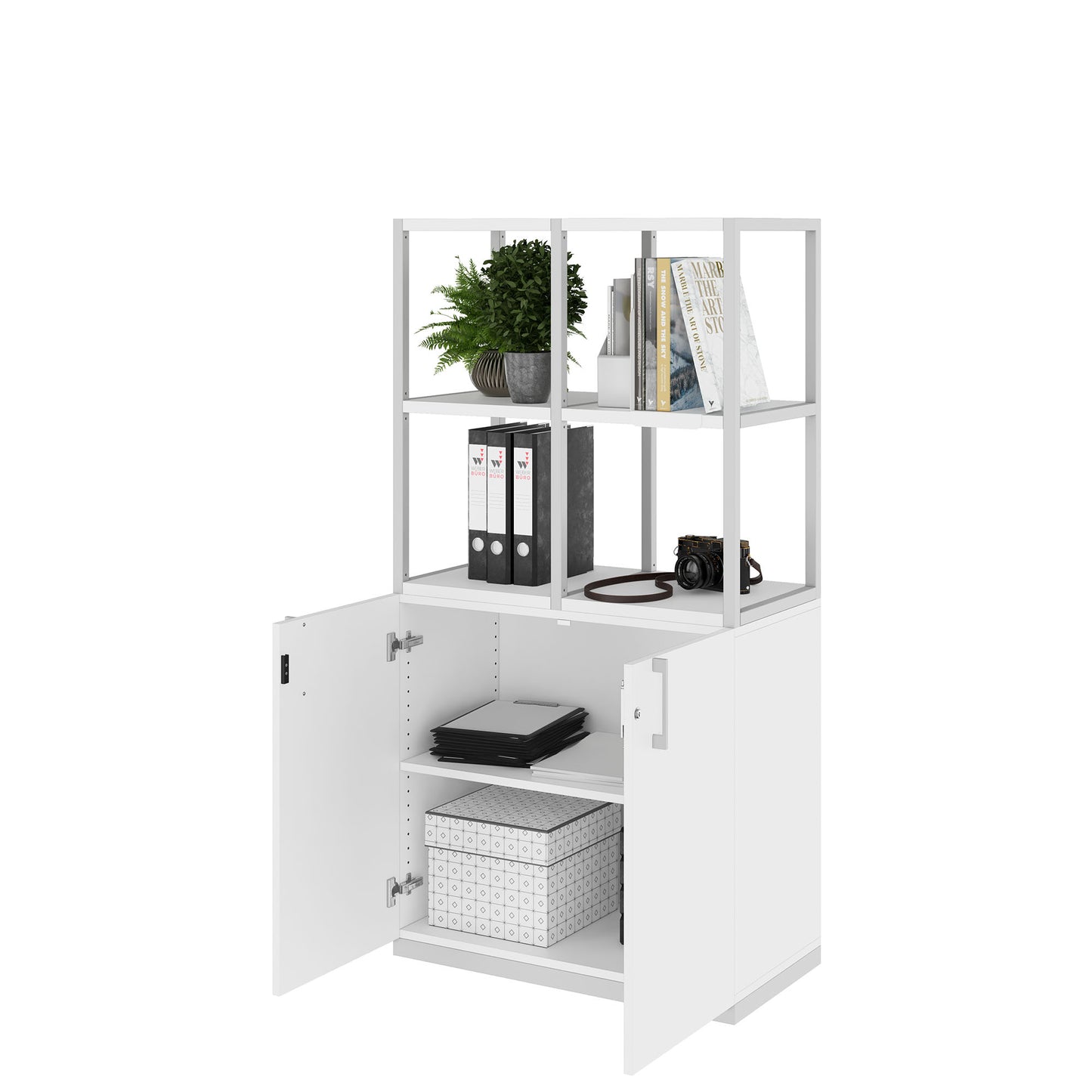 CHOICE Shelf cabinet | 4 Oh, 800 x 1545 mm, white