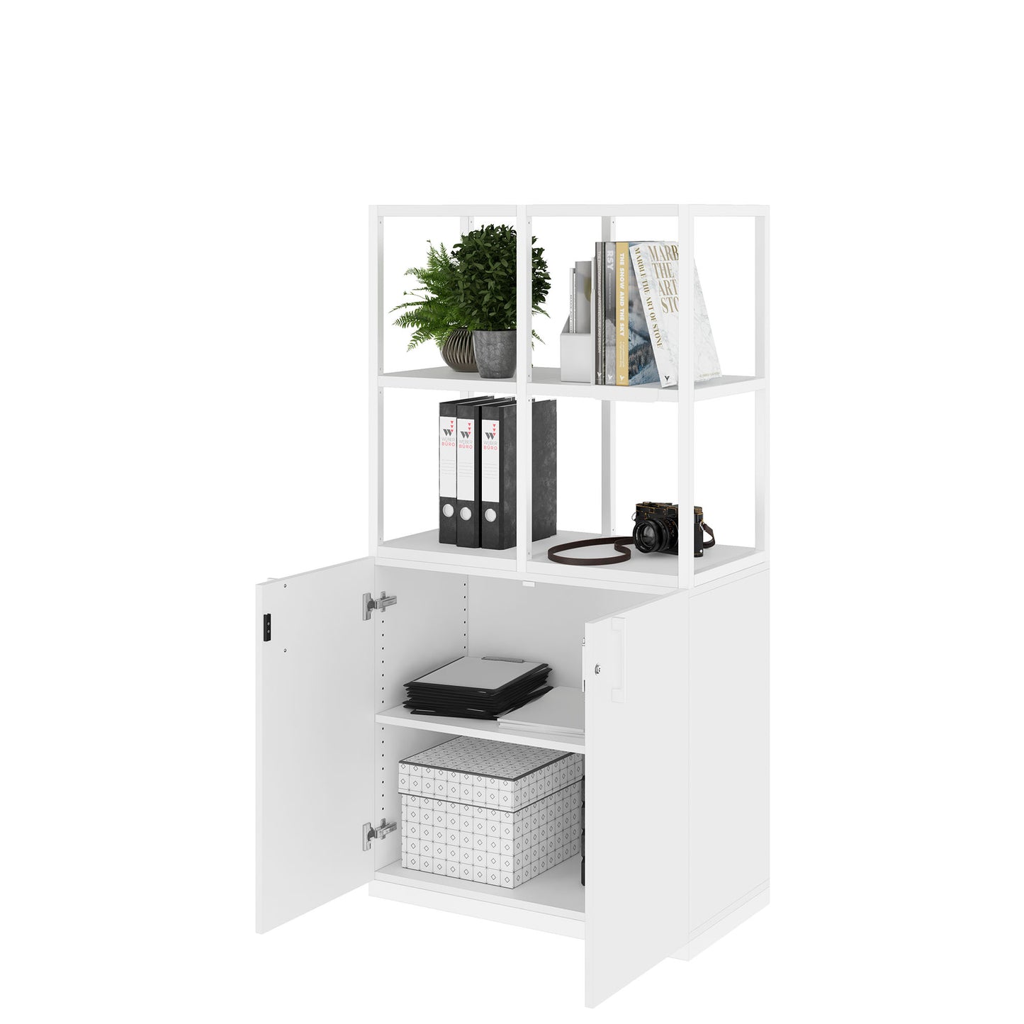 CHOICE Shelf cabinet | 4 Oh, 800 x 1545 mm, white