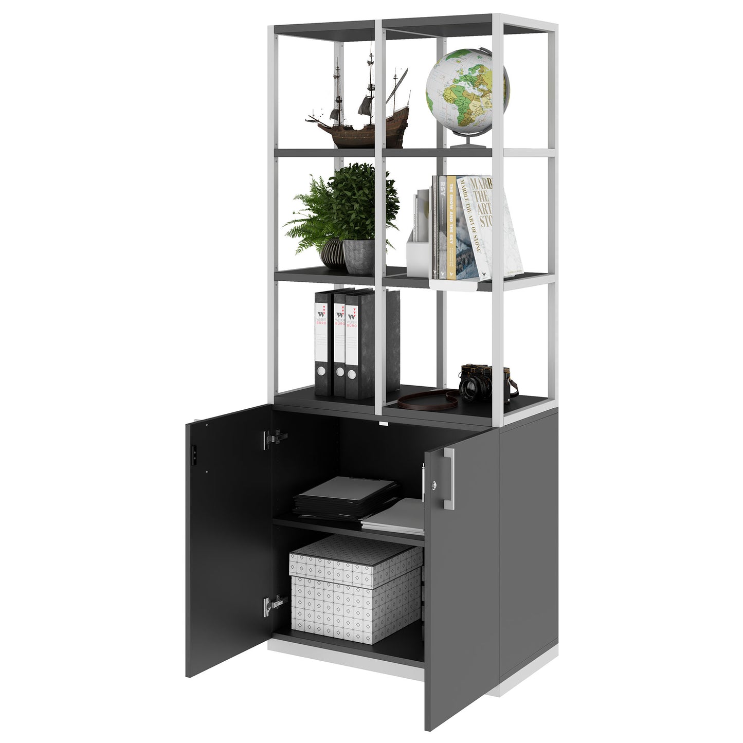CHOICE Regalschrank | 5 OH, 800 x 1925 mm, Anthrazit