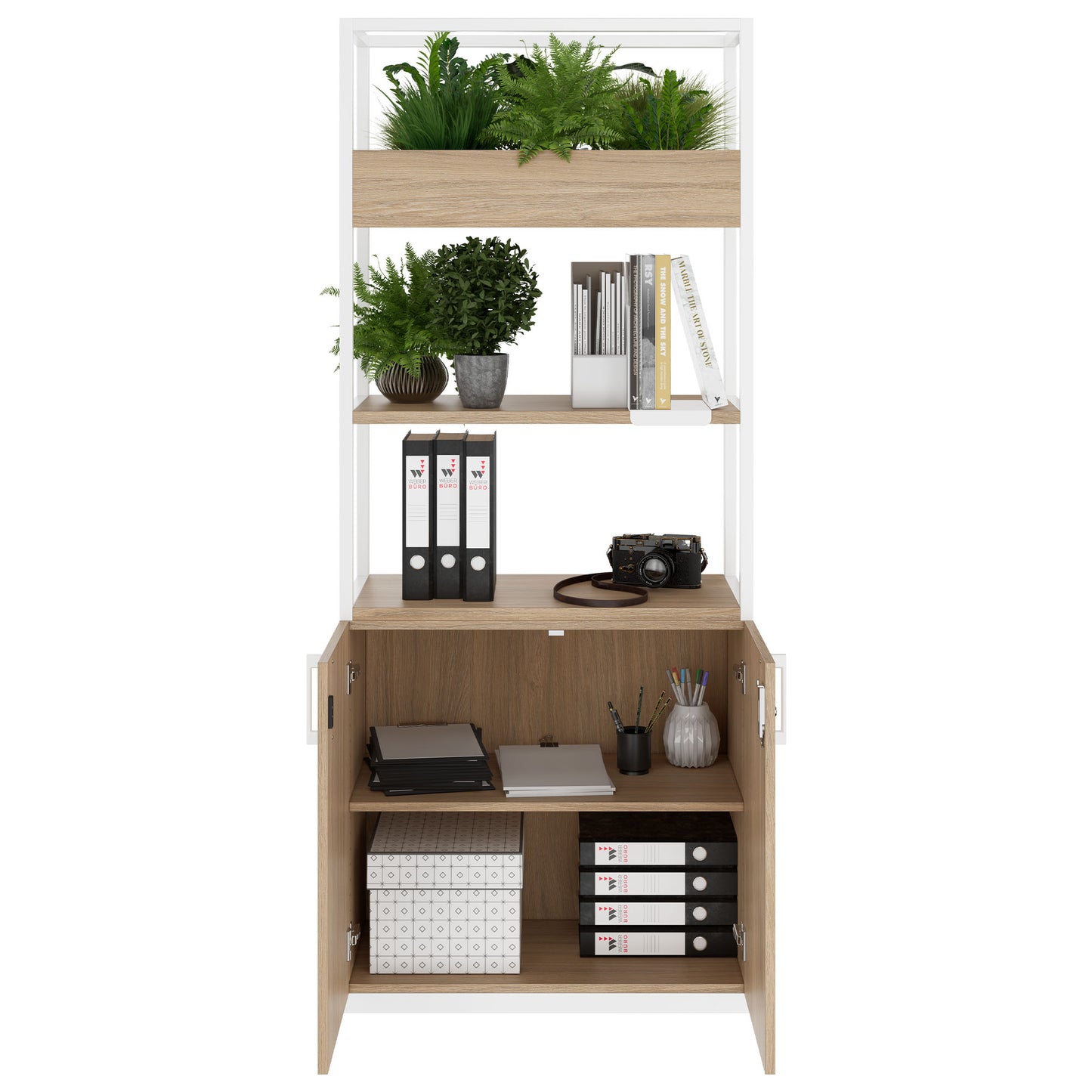 CHOICE Cabinet scaffale | 5 OH, 800 x 1925 mm, floreale, quercia ambra