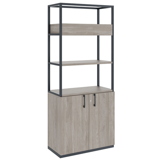 CHOICE Regalschrank | 5 OH, 800 x 1925 mm, Blumenkasten, Nordeiche grau