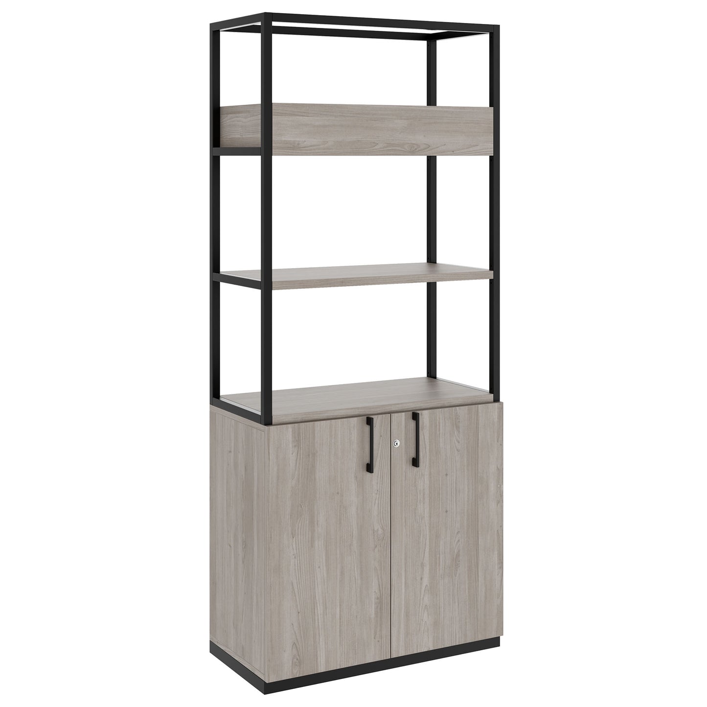 CHOICE Regalschrank | 5 OH, 800 x 1925 mm, Blumenkasten, Nordeiche grau