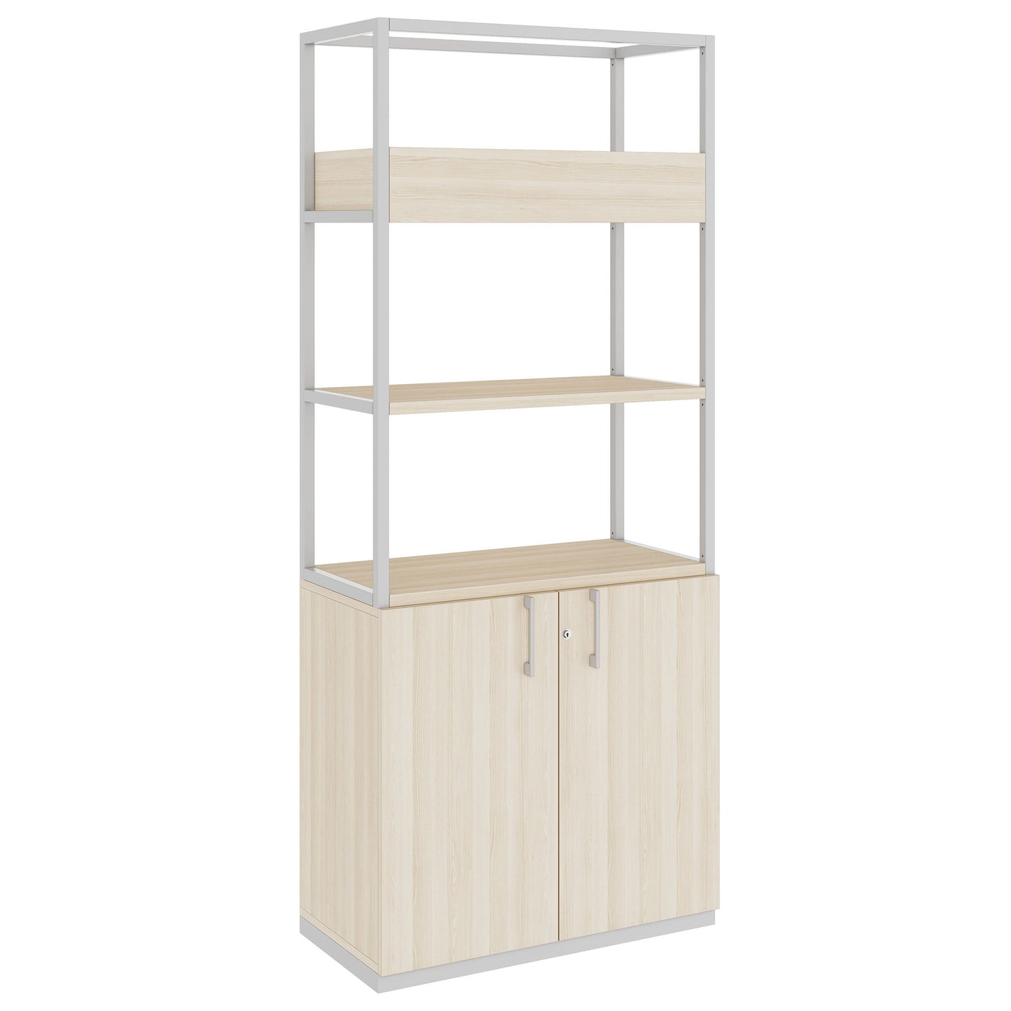 CHOICE shelf cabinet | 5 OH, 800 x 1925 mm, flower box, sand ash