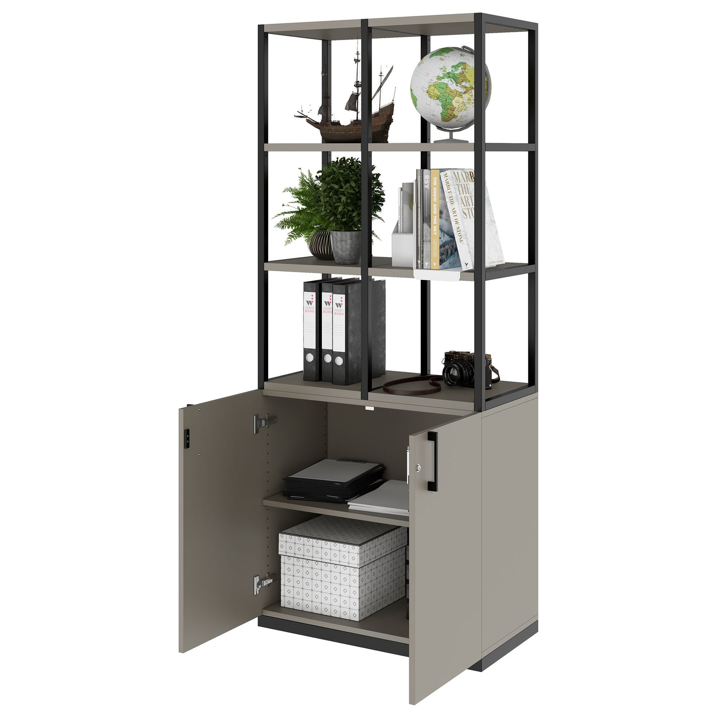 CHOICE shelf cabinet | 5 OH, 800 x 1925 mm, Cubanite gray