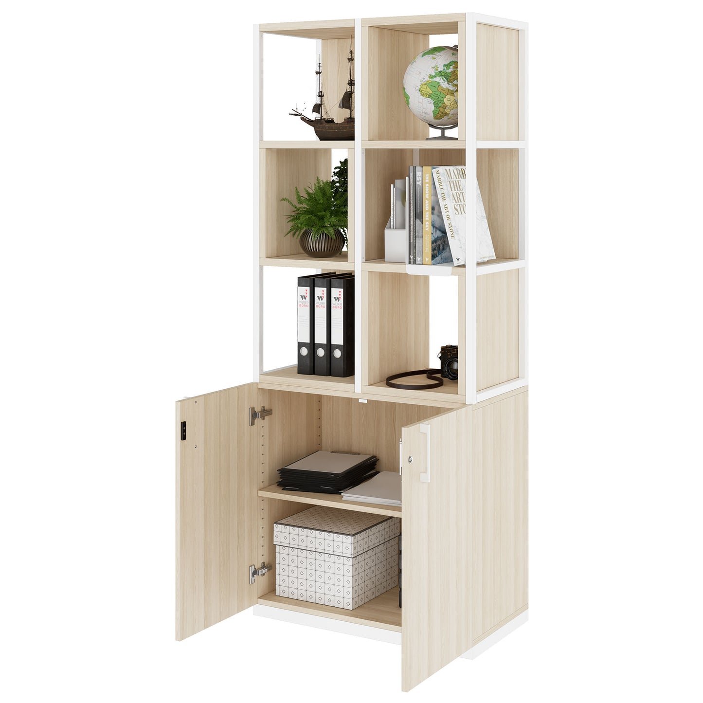 CHOICE Regalschrank | 5 OH, 800 x 1925 mm, Regalkisten, Sandesche