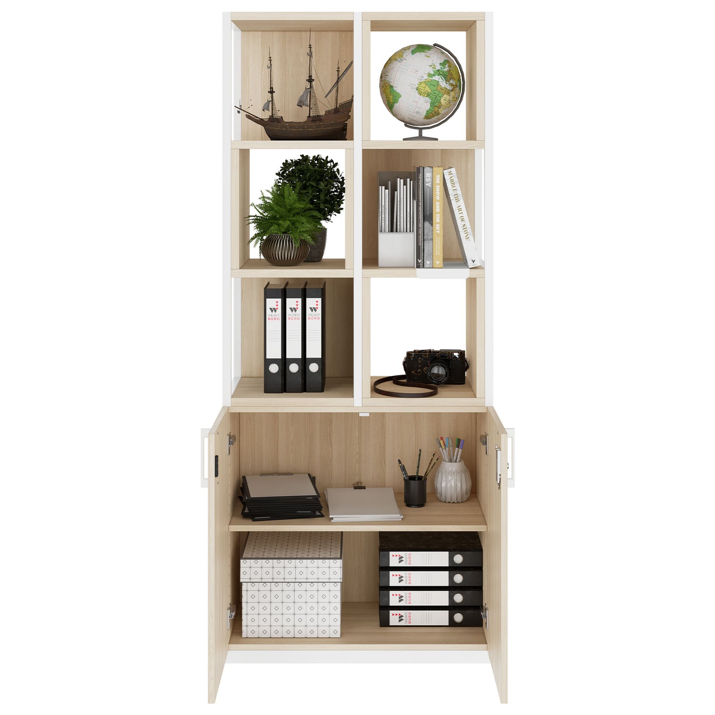 CHOICE Regalschrank | 5 OH, 800 x 1925 mm, Regalkisten, Sandesche