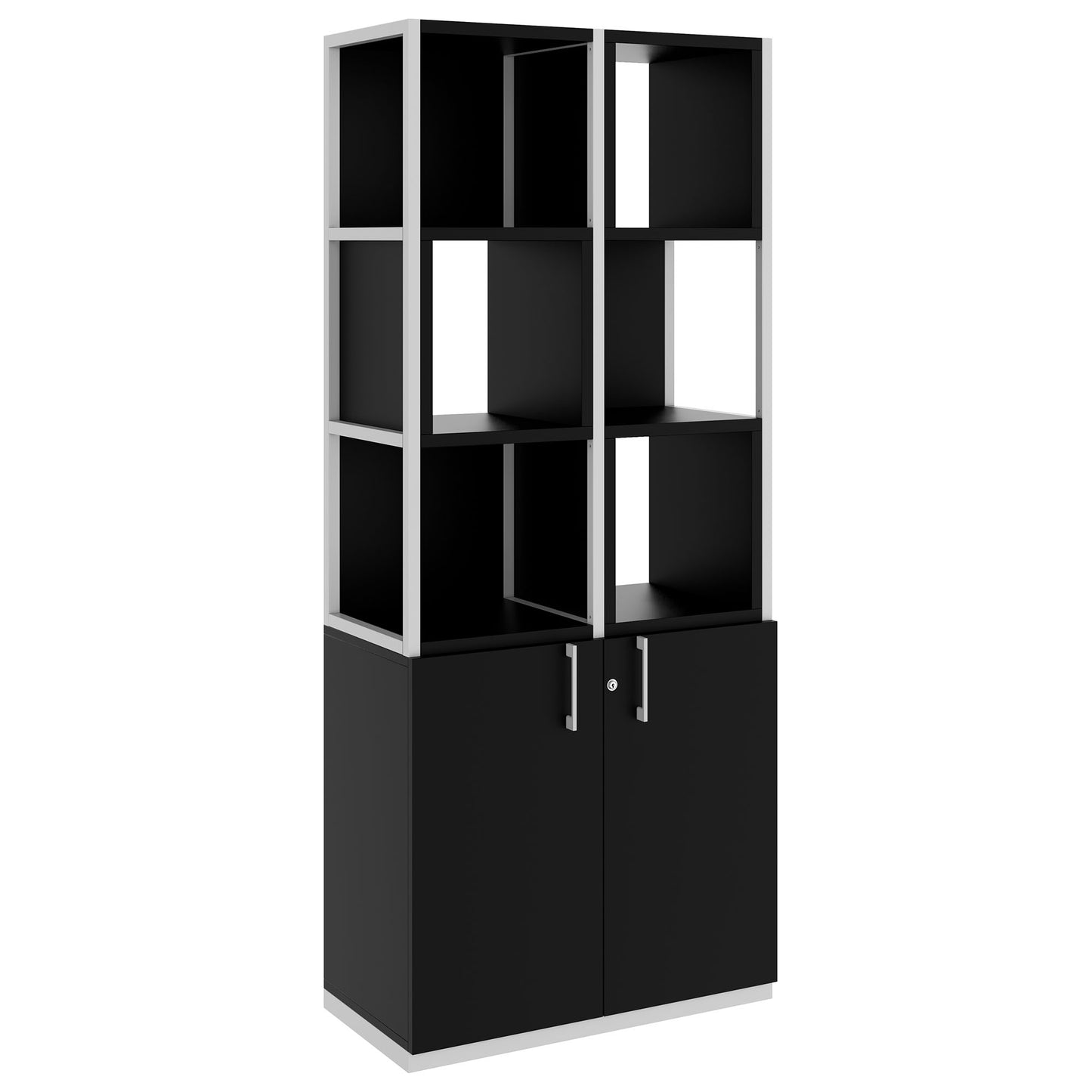 CHOICE shelf cabinet | 5 OH, 800 x 1925 mm, shelf boxes, black