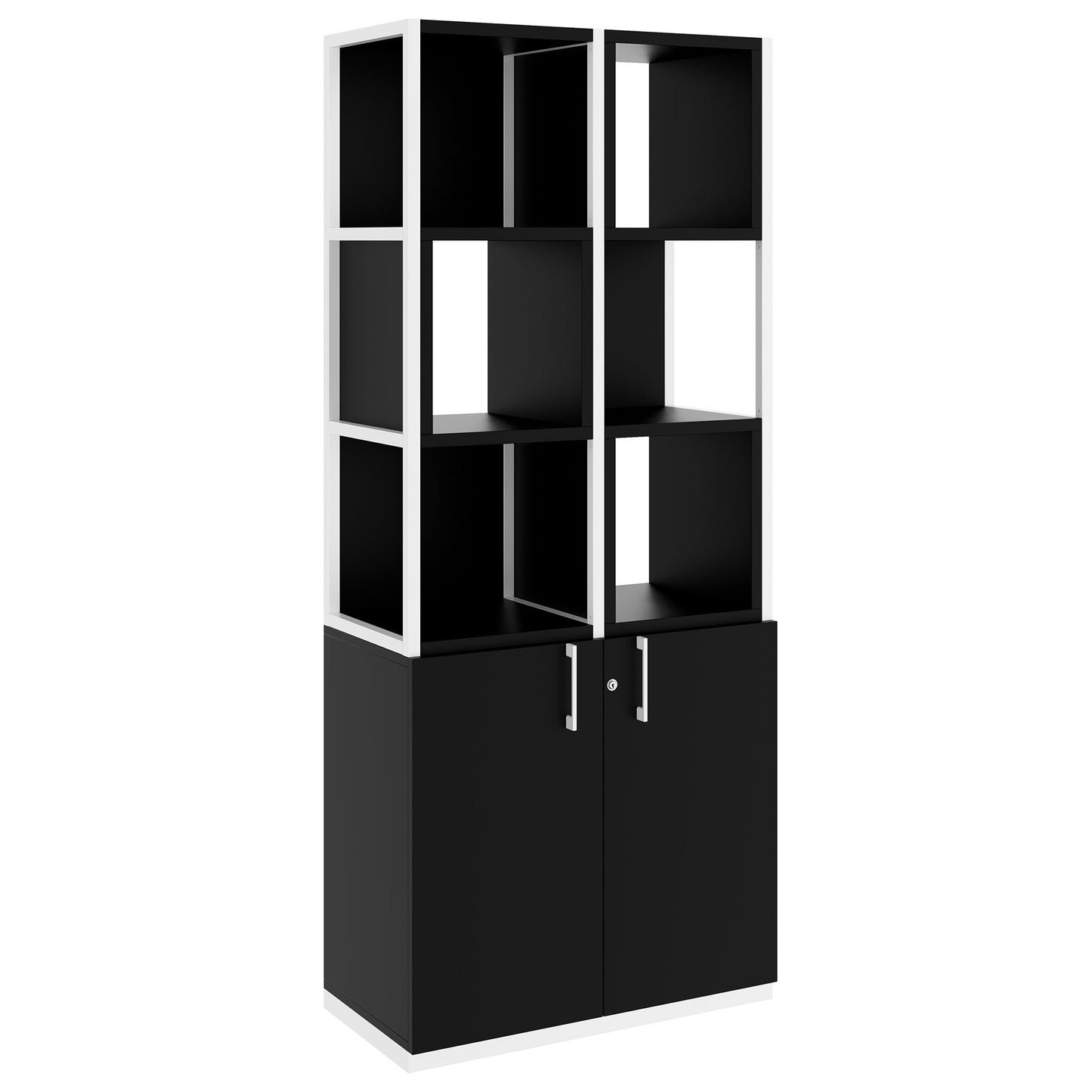 CHOICE shelf cabinet | 5 OH, 800 x 1925 mm, shelf boxes, black