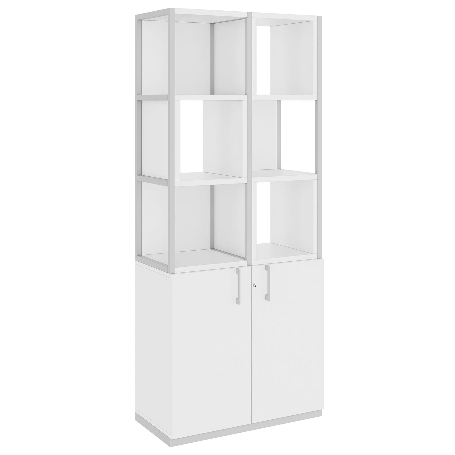 CHOICE Regalschrank | 5 OH, 800 x 1925 mm, Regalkisten, Weiß